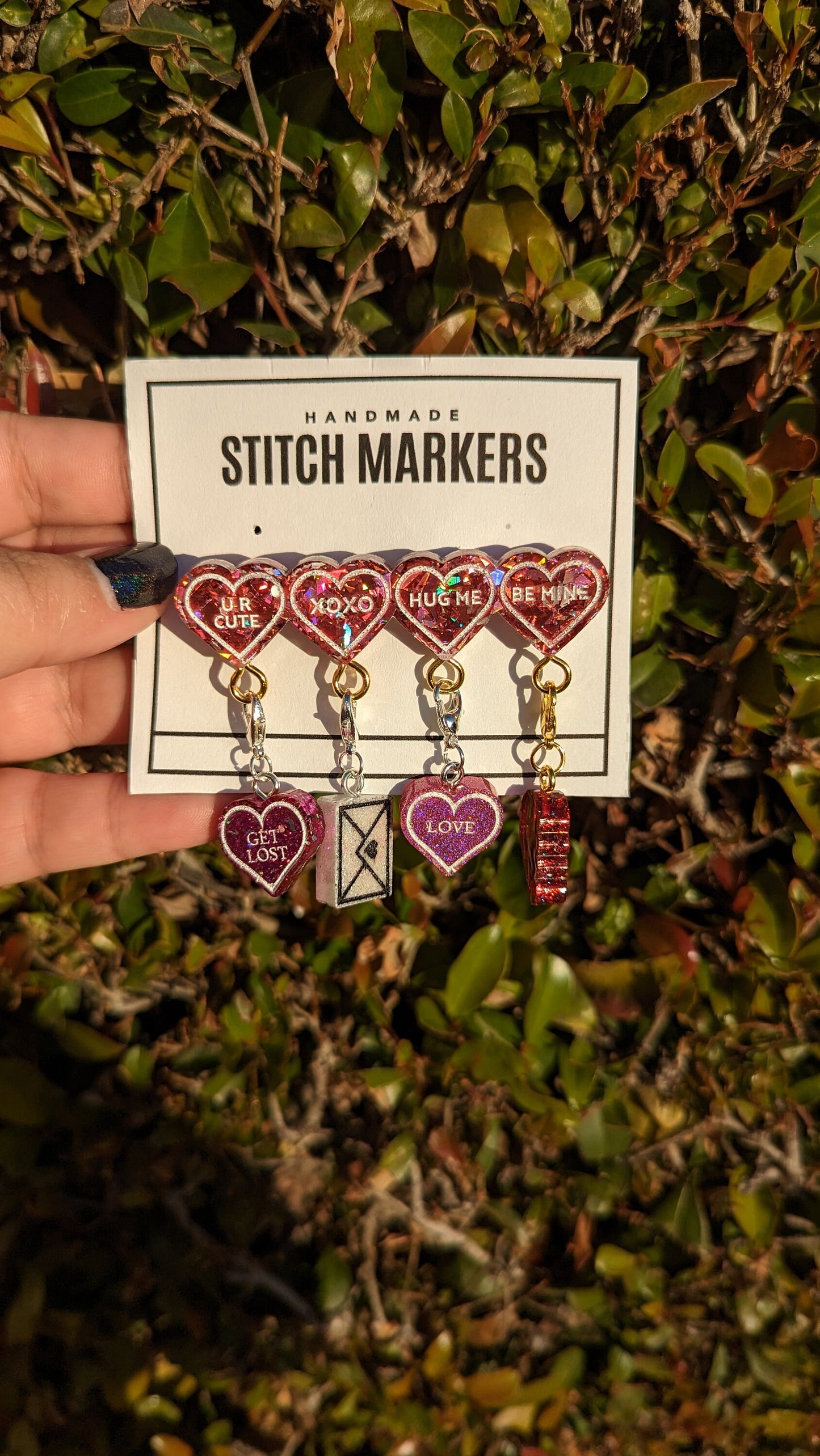 Hearts Stitch Marker Pin