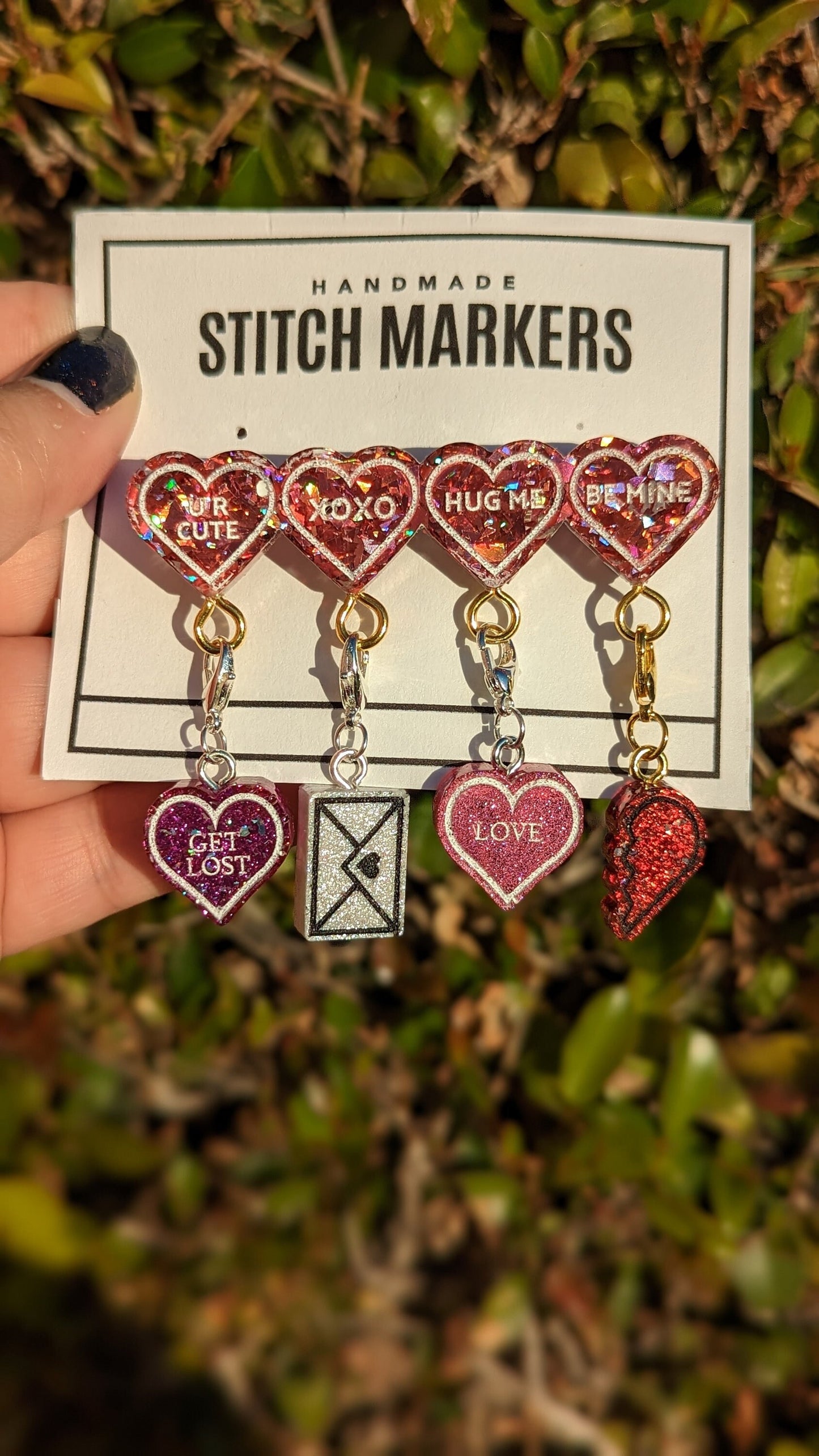 Hearts Stitch Marker Pin