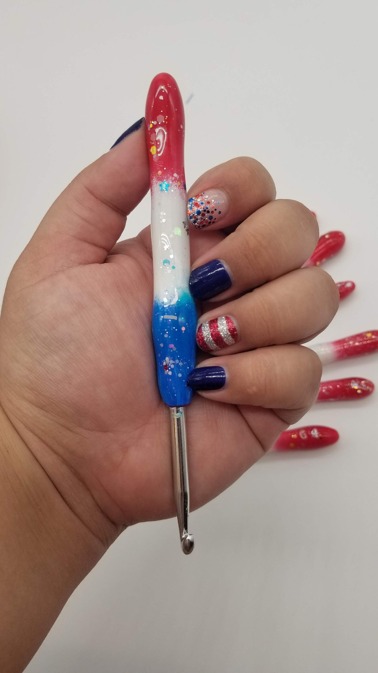 Patriotic crochet hook