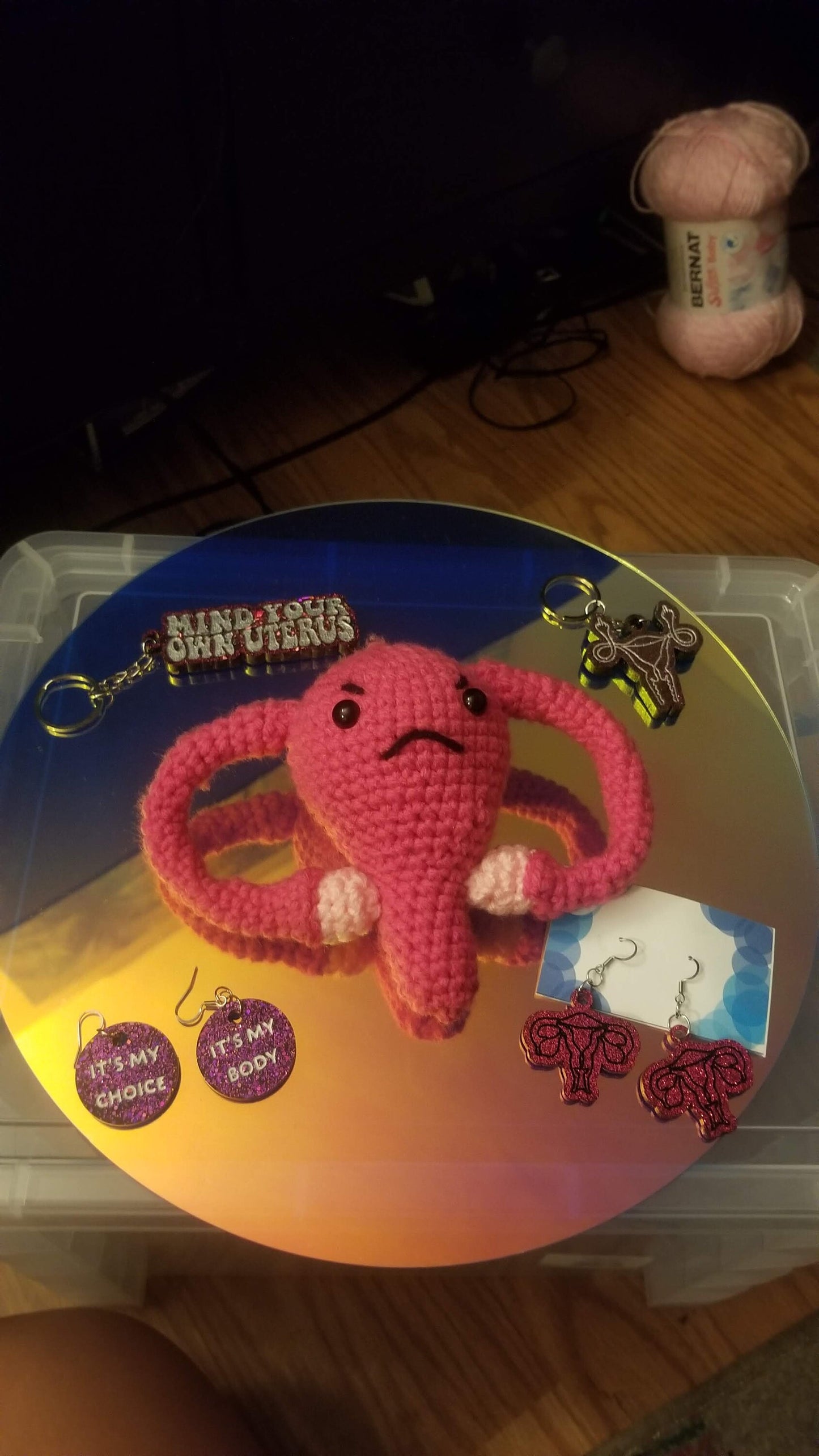 Glitter Uterus Keychain