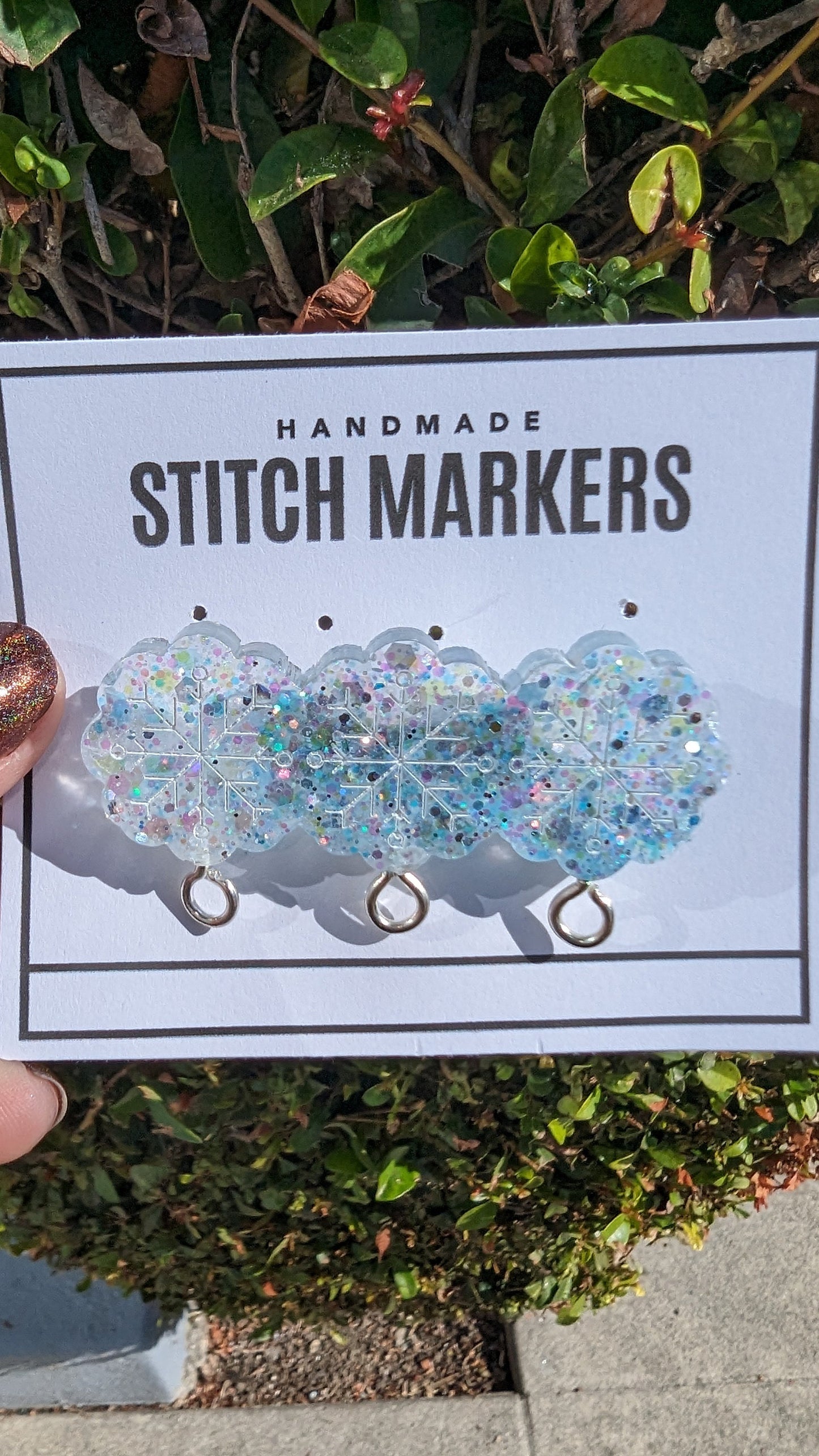 Winter Stitch Marker Pin