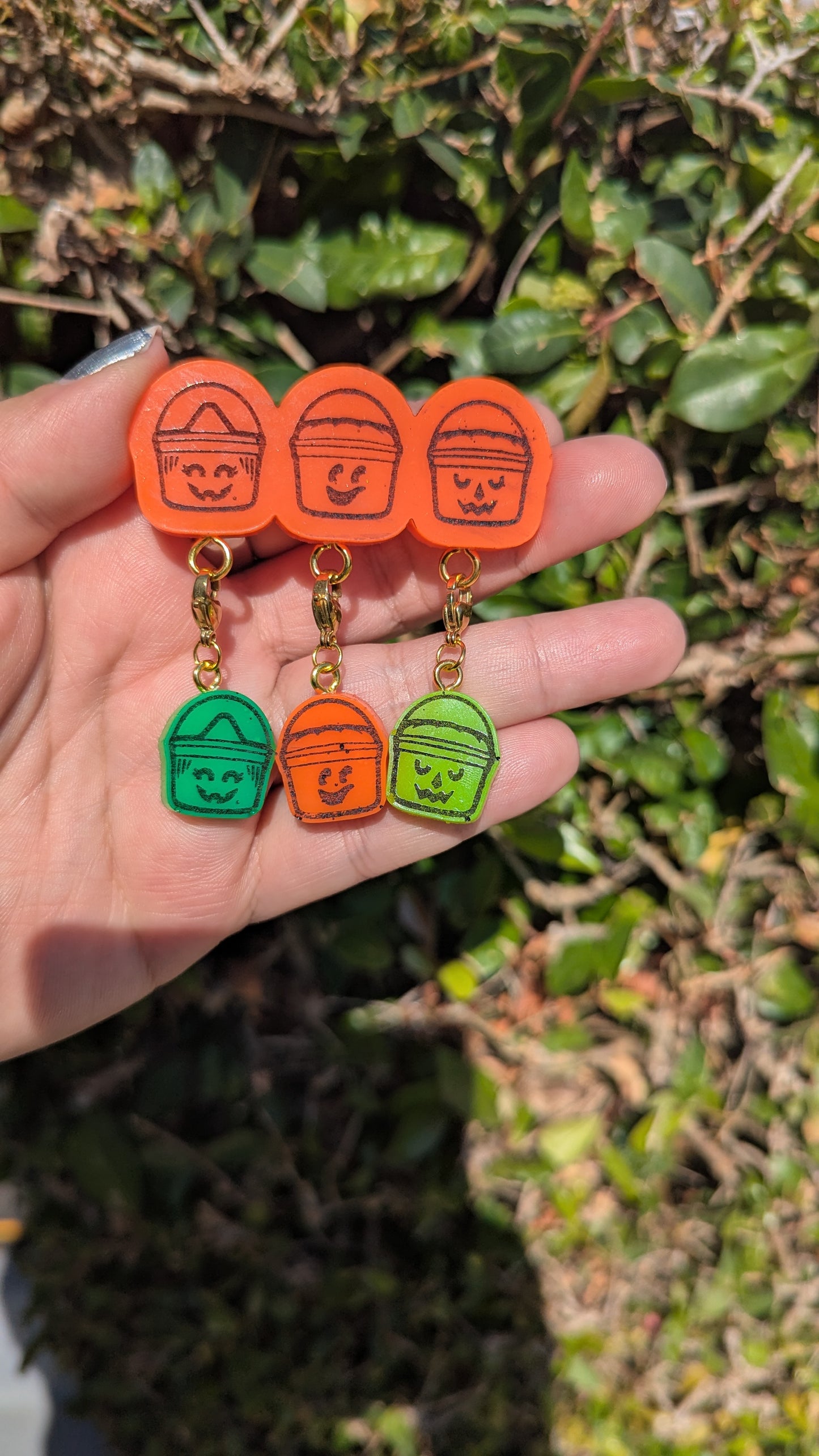 Boo Bucket Stitch Marker Pin - Glow in the Dark