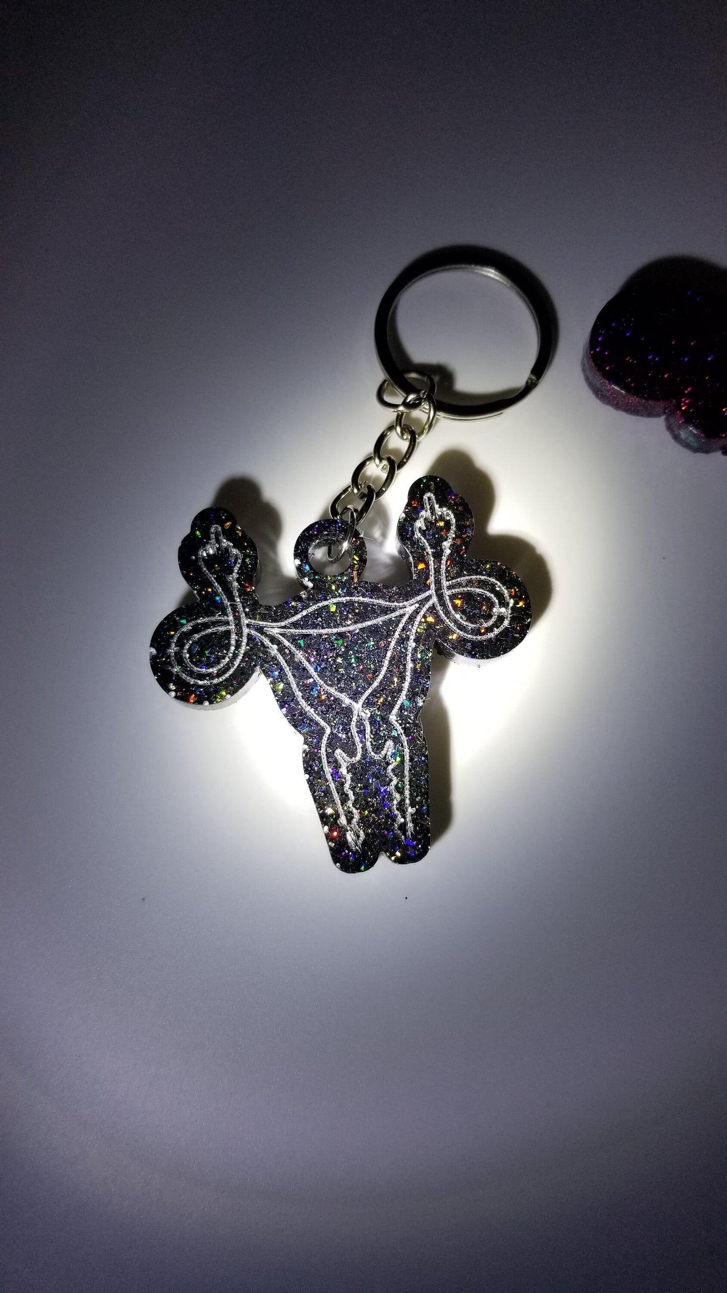 Glitter Uterus Keychain