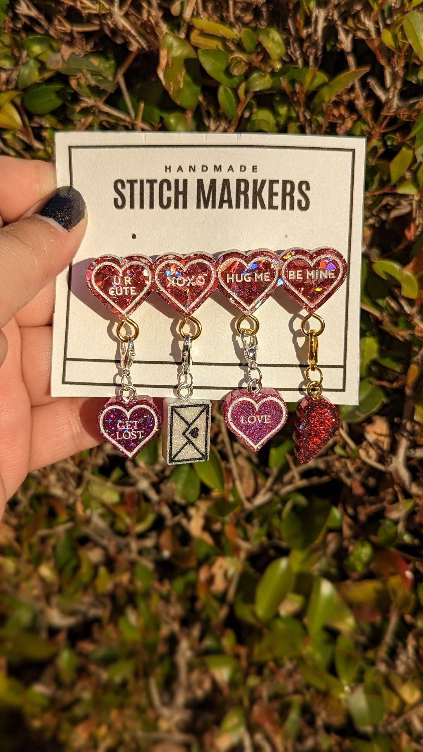 Hearts Stitch Marker Pin