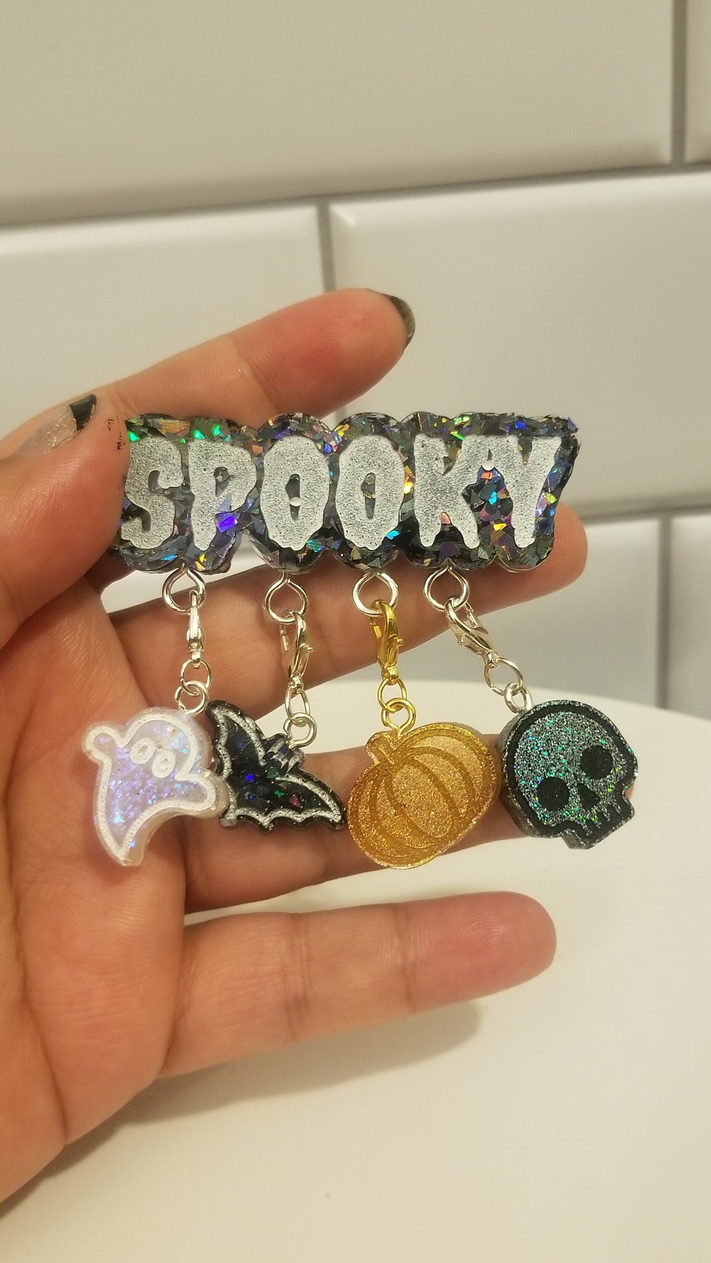 Spooky Ghoul Horror Stitch Marker Pin