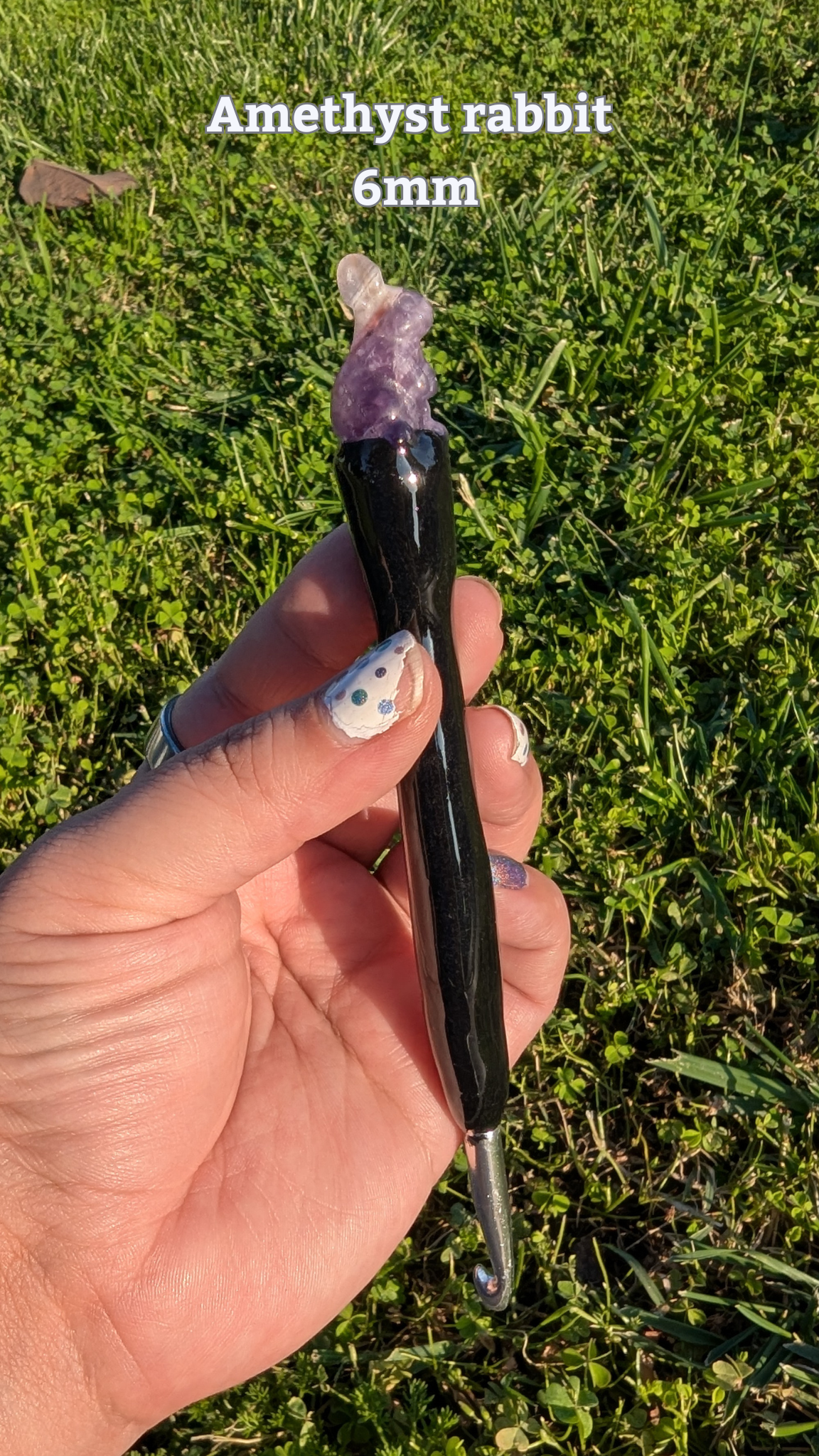 Custom Crystal topped Crochet Hooks