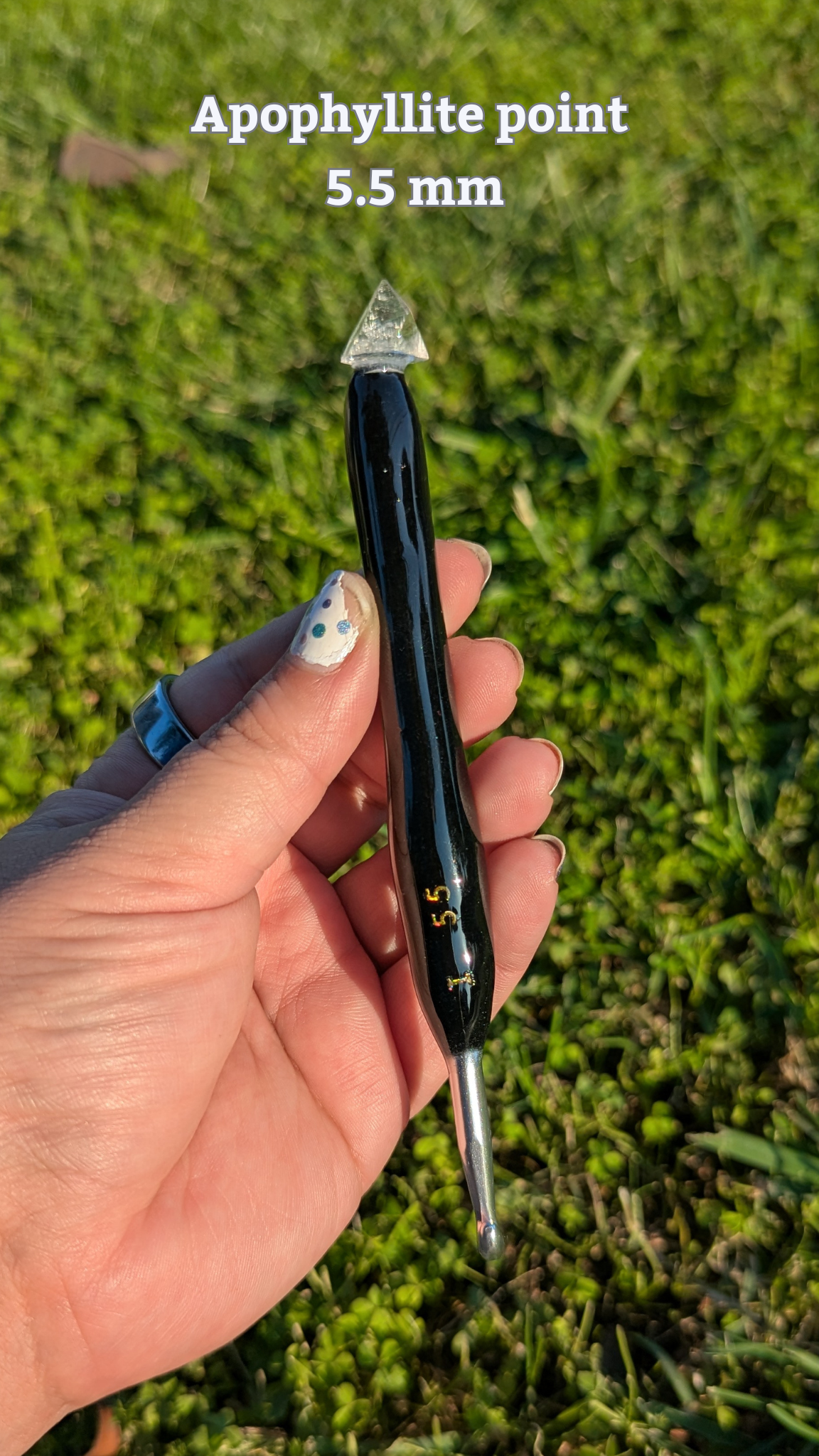 Custom Crystal topped Crochet Hooks