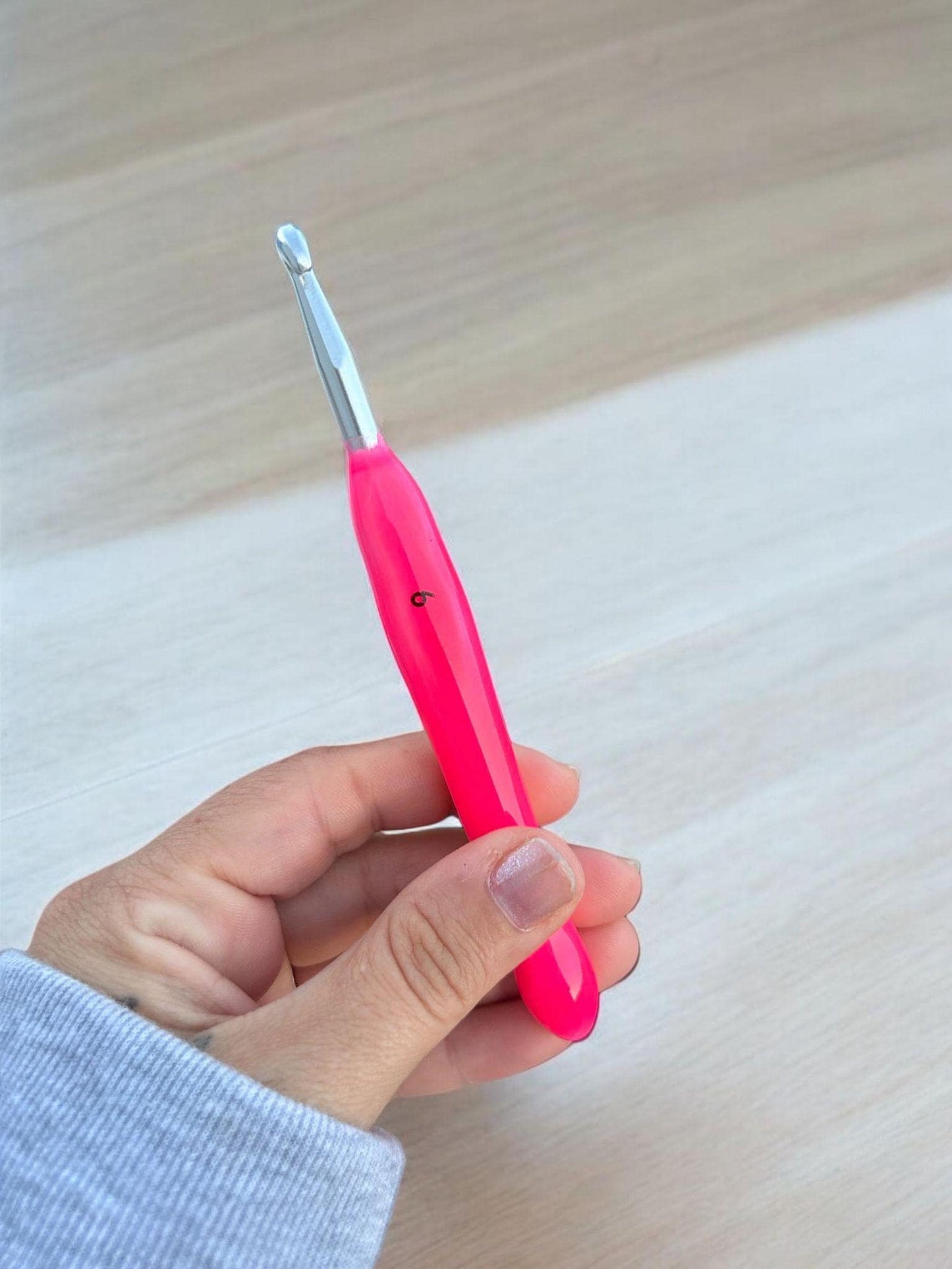 Pink Glow in the Dark Crochet Hook - novelty crochet hook, crochet gift