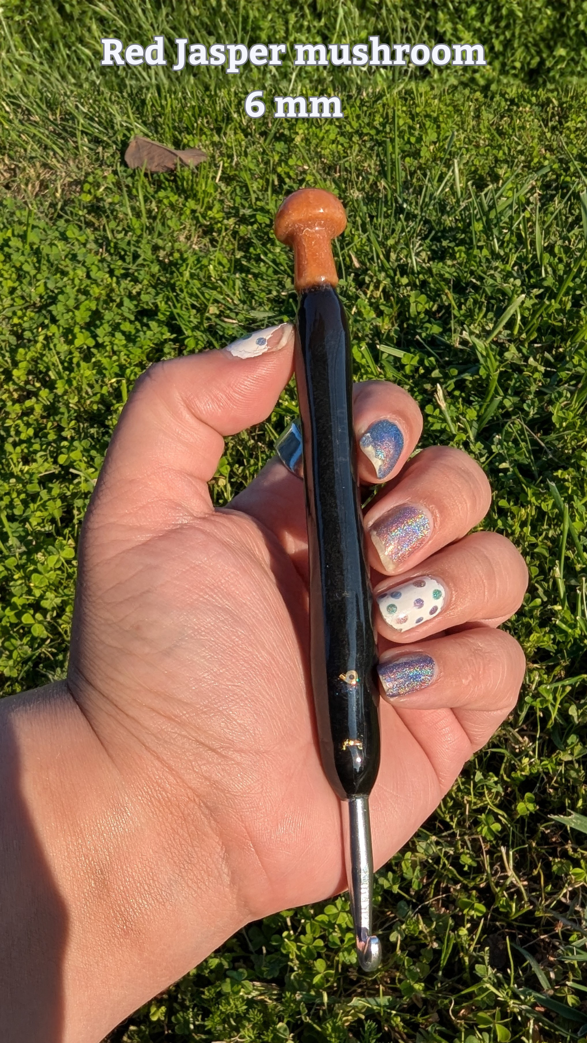 Custom Crystal topped Crochet Hooks
