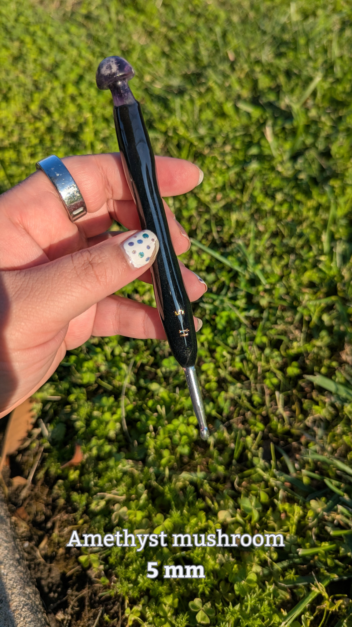 Custom Crystal topped Crochet Hooks