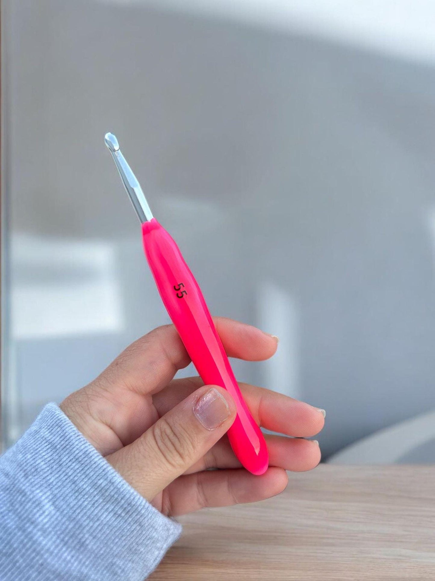 Pink Glow in the Dark Crochet Hook - novelty crochet hook, crochet gift