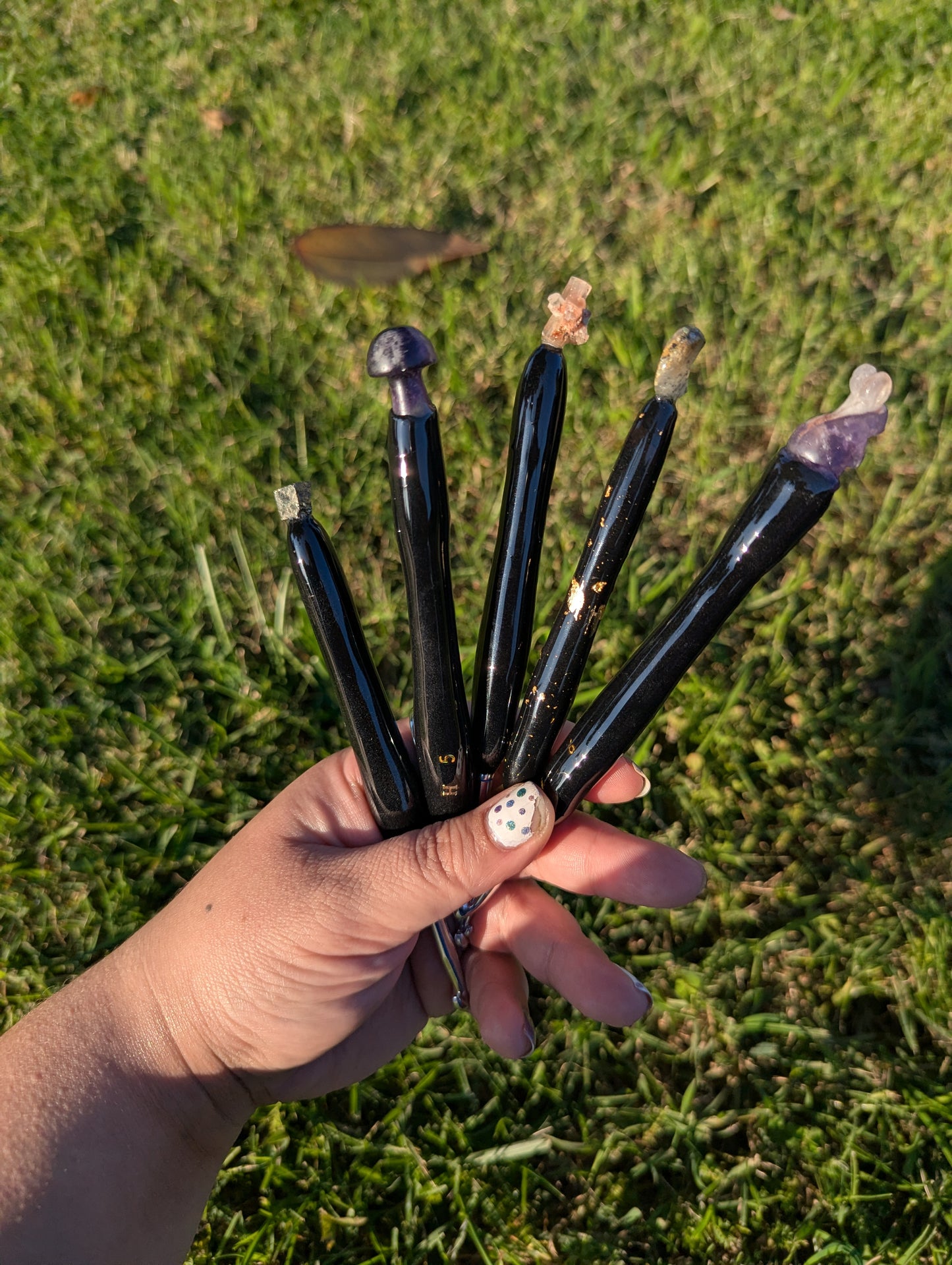 Custom Crystal topped Crochet Hooks