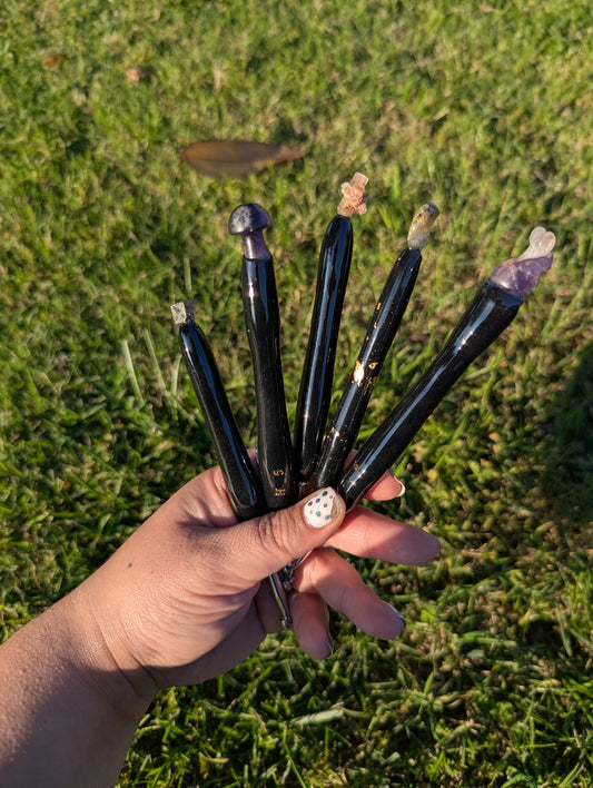 Crystal topped Crochet Hooks