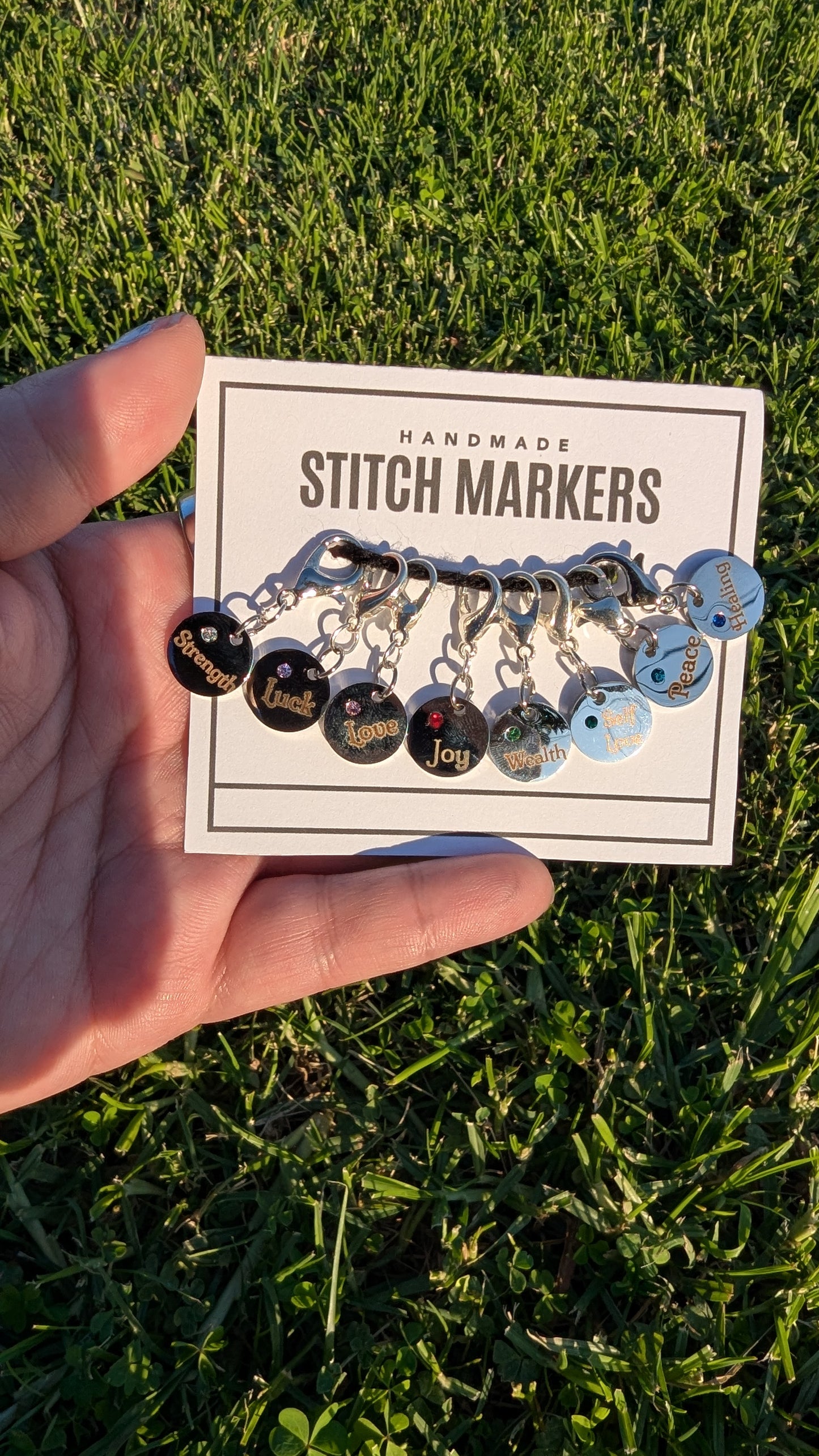 Engraved Crystal Stitch Markers