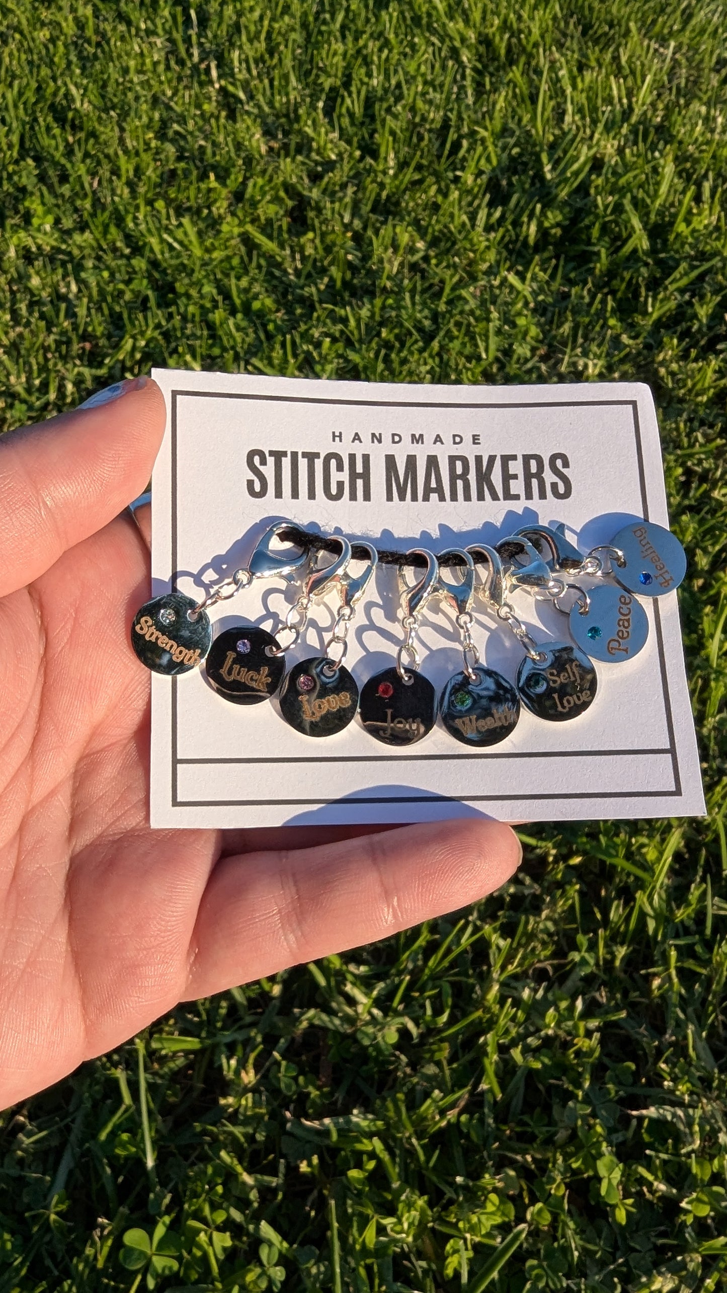 Engraved Crystal Stitch Markers