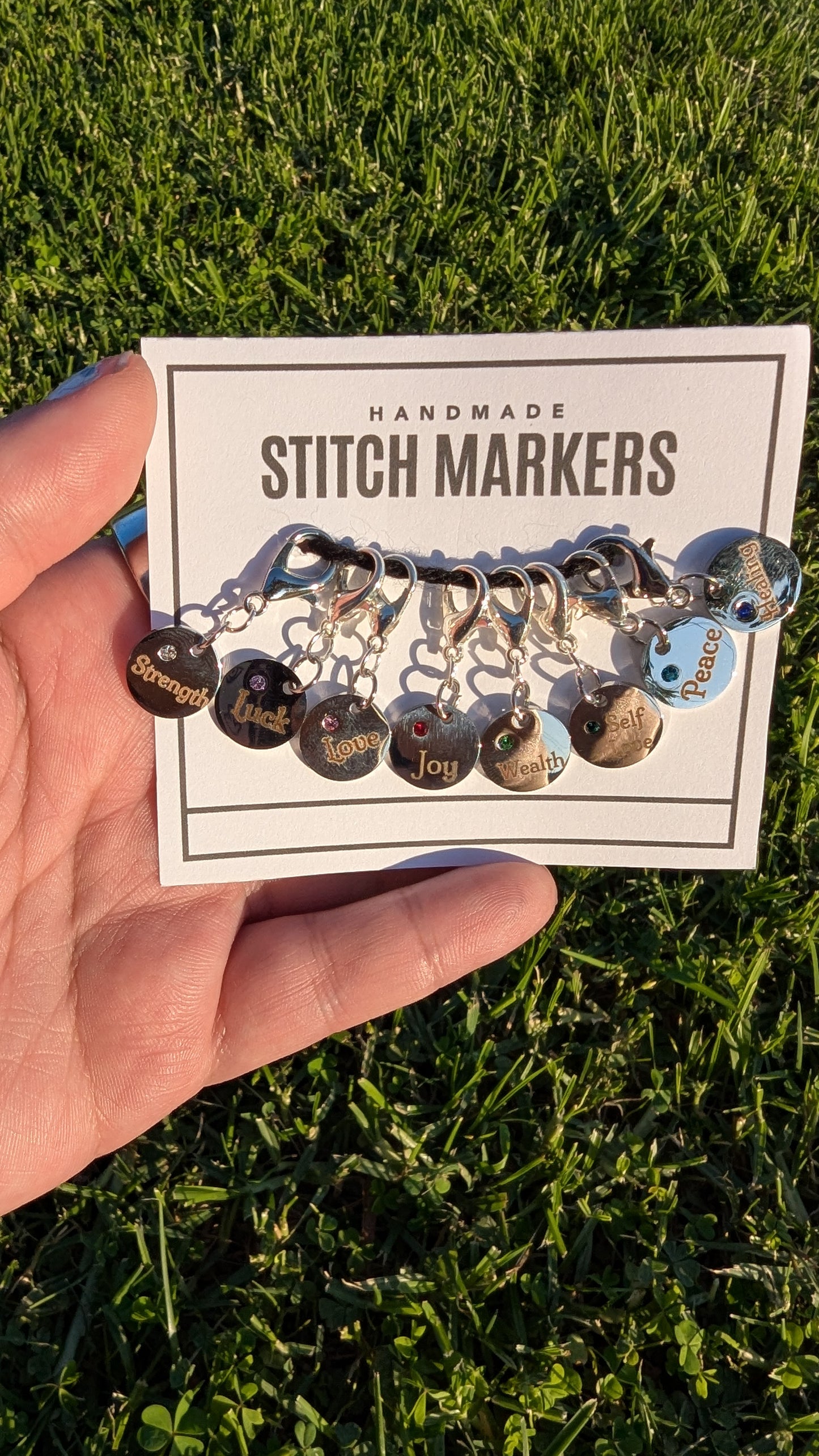 Engraved Crystal Stitch Markers