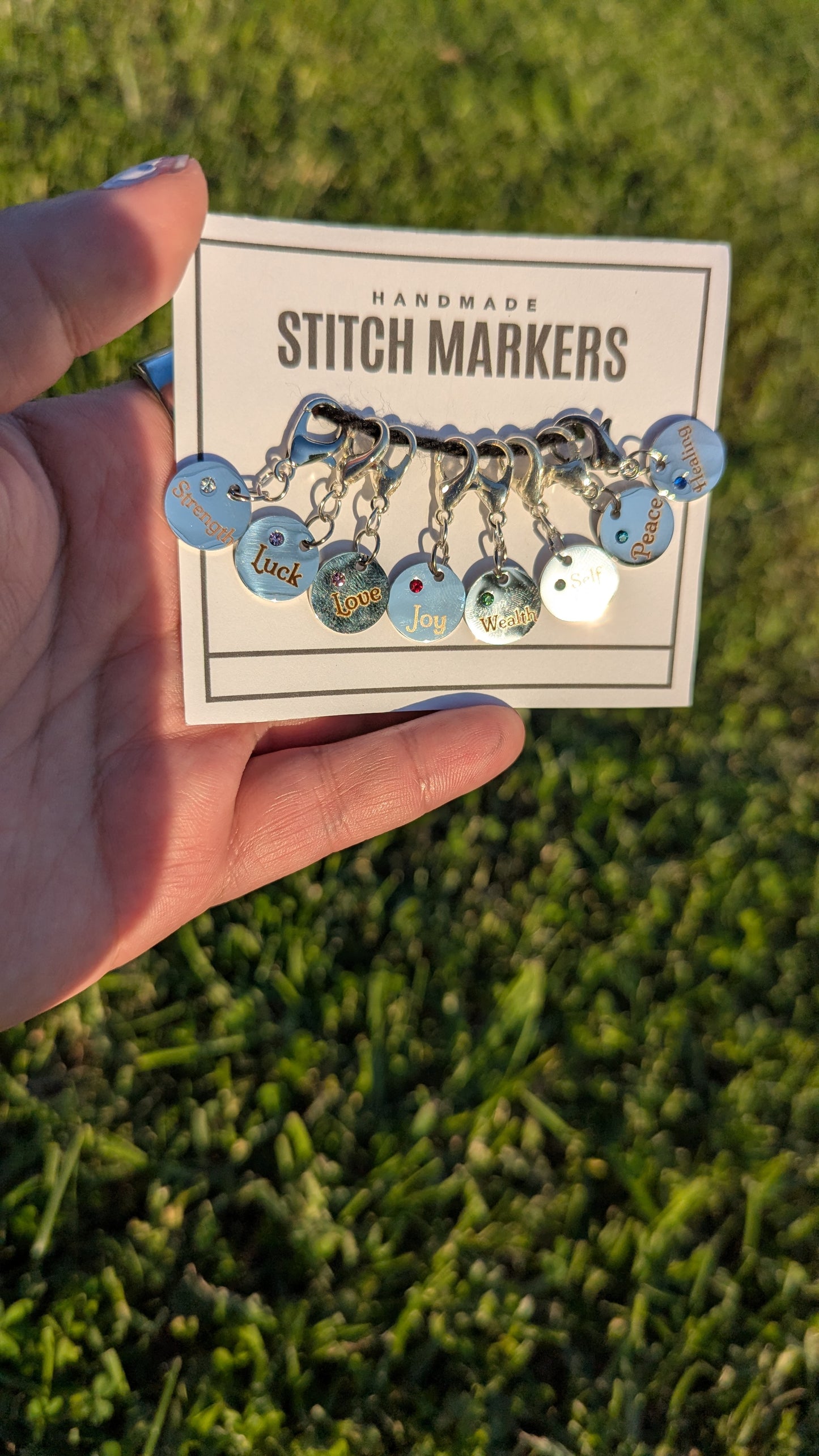 Engraved Crystal Stitch Markers