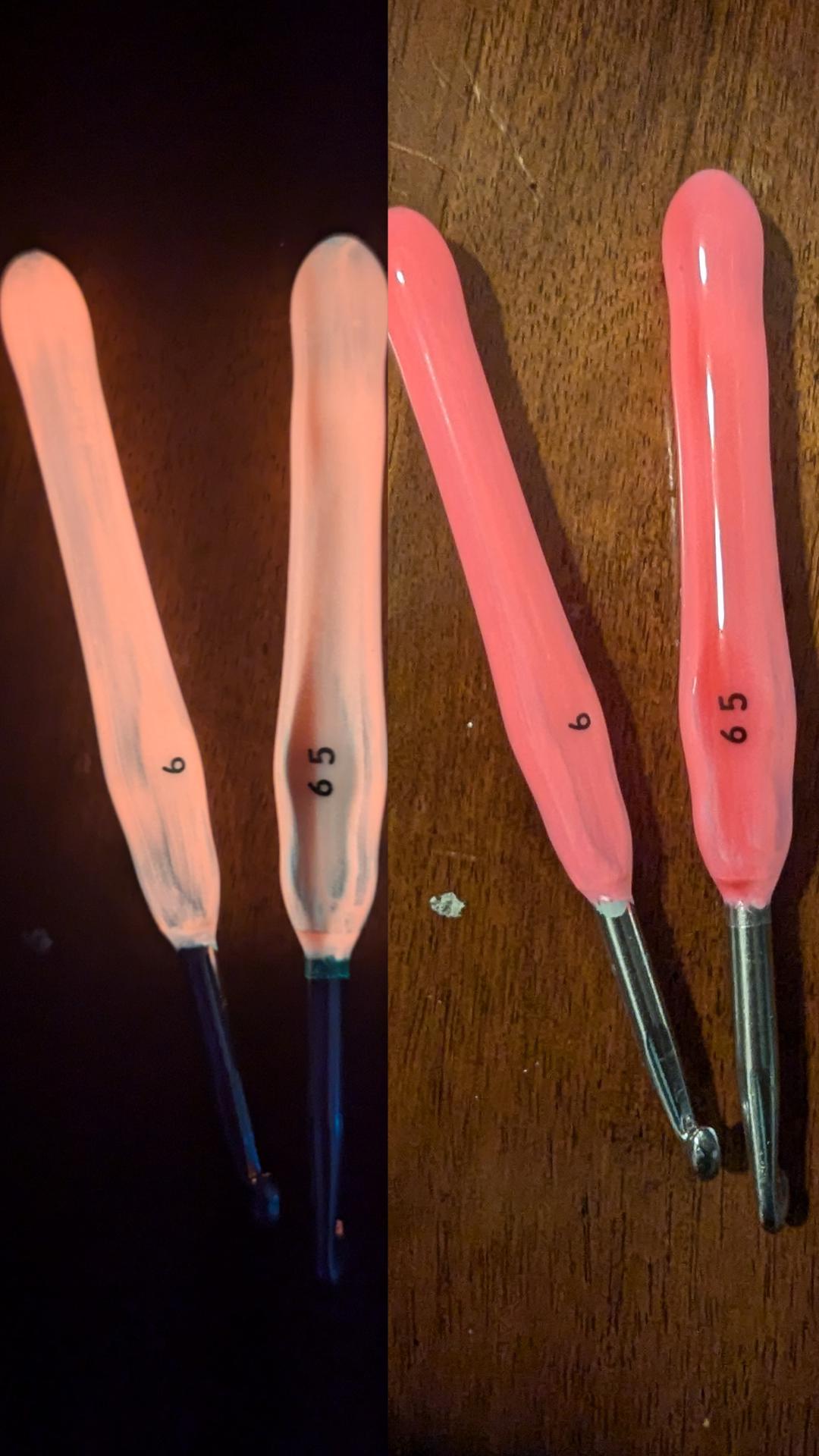 Pink Glow in the Dark Crochet Hook - novelty crochet hook, crochet gift