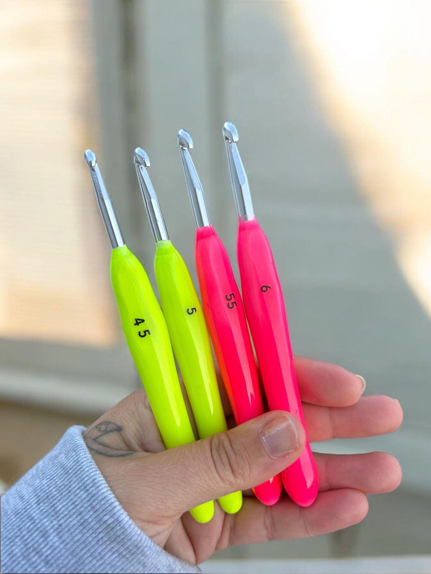 Yellow Glow in the Dark Crochet Hook - novelty crochet hook, crochet gift