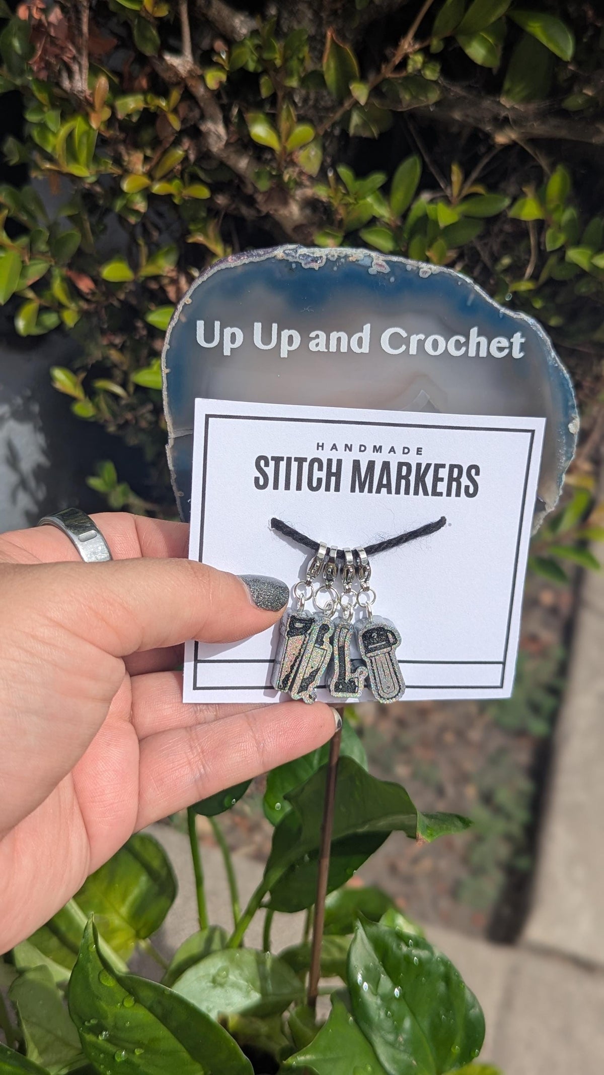 Creepy Tools Stitch Markers - Horror progress keeper, spooky season crochet gift, knitting notion