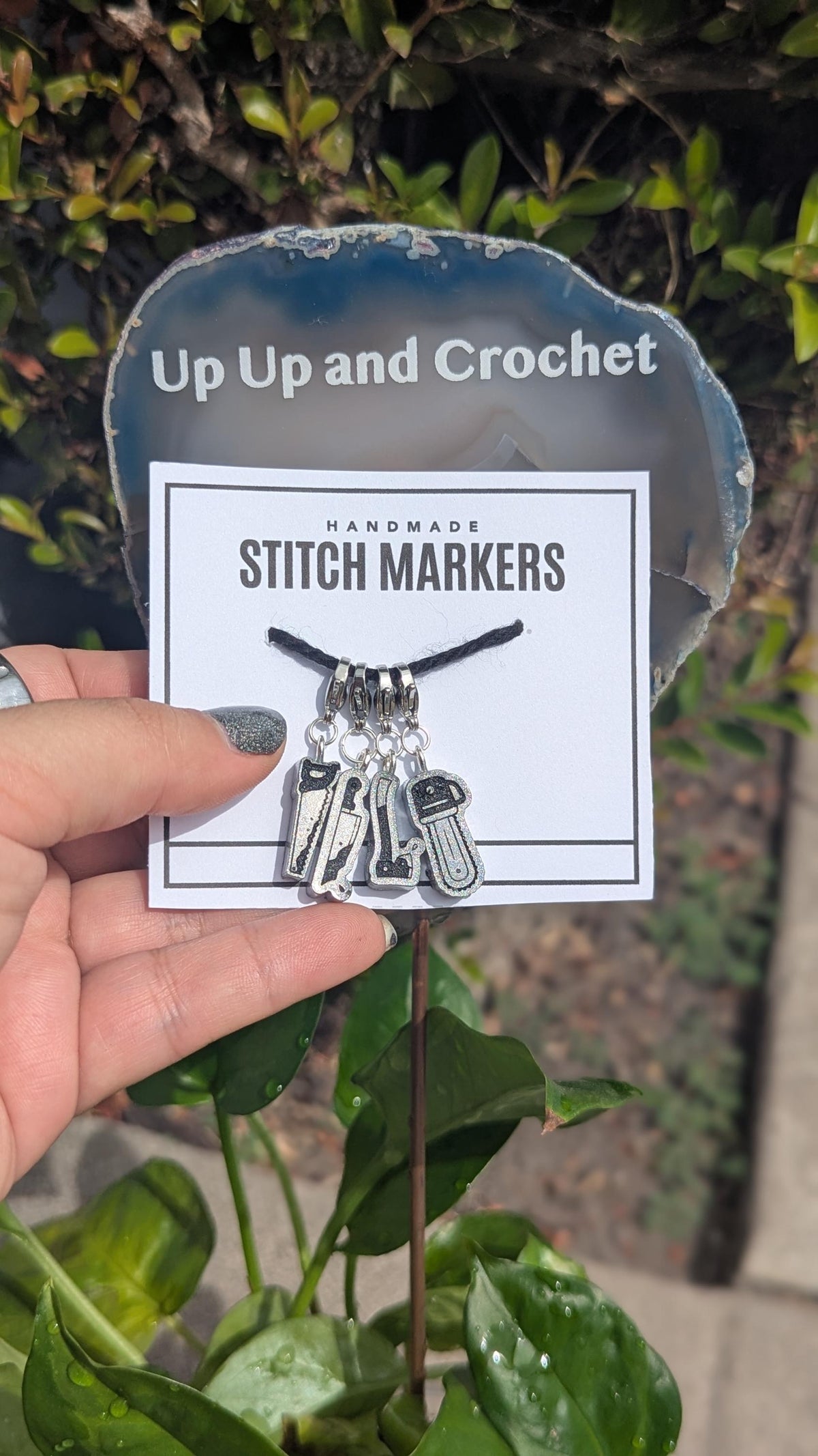 Creepy Tools Stitch Markers - Horror progress keeper, spooky season crochet gift, knitting notion