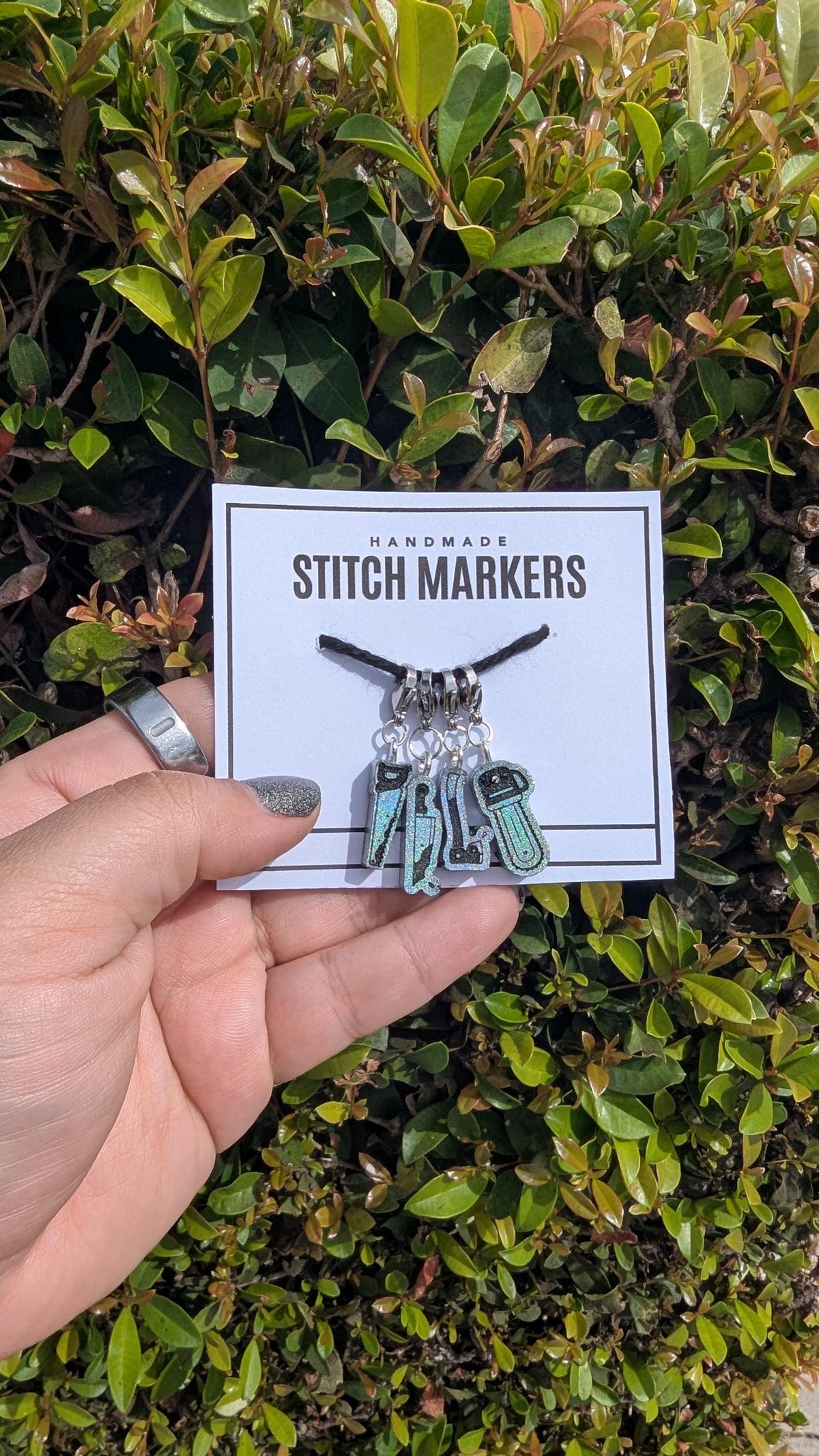 Creepy Tools Stitch Markers - Horror progress keeper, spooky season crochet gift, knitting notion