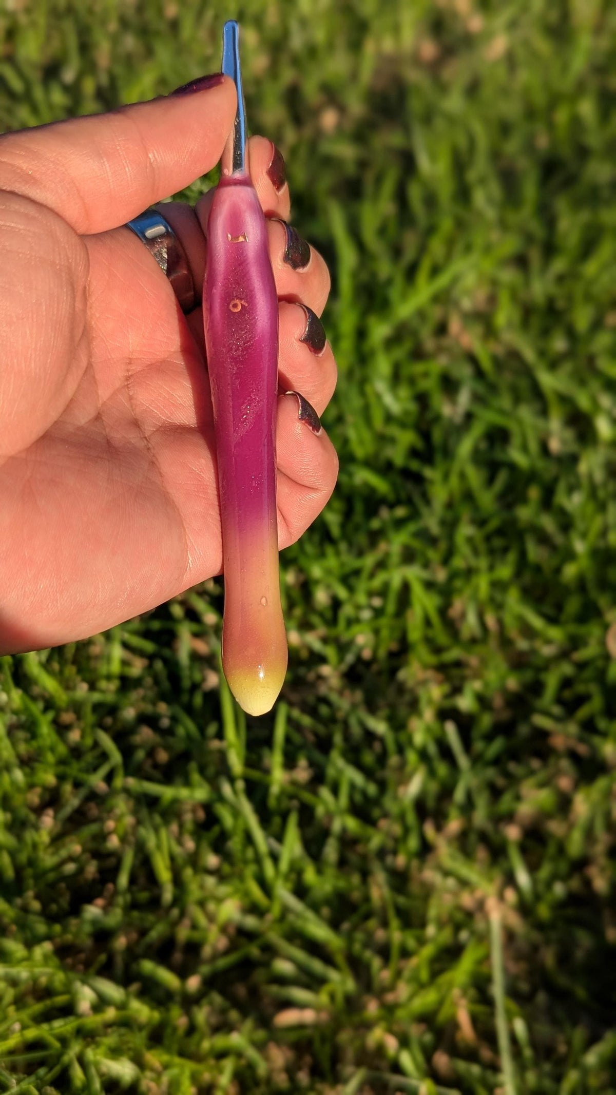 Purple to Yellow Color Changing Crochet Hook: Novelty Crochet Gift