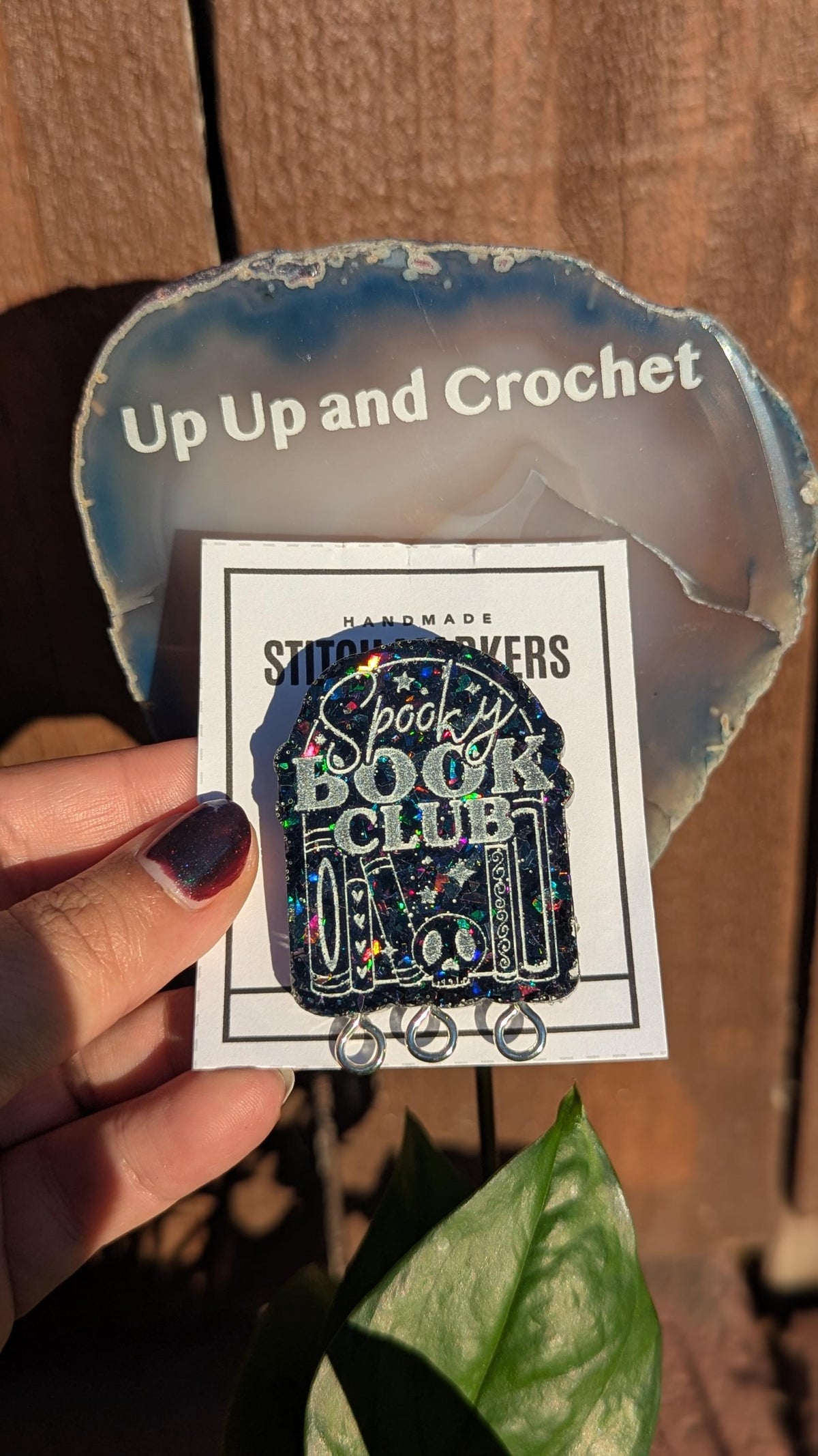 Spooky Book Club - stitch marker pin holder