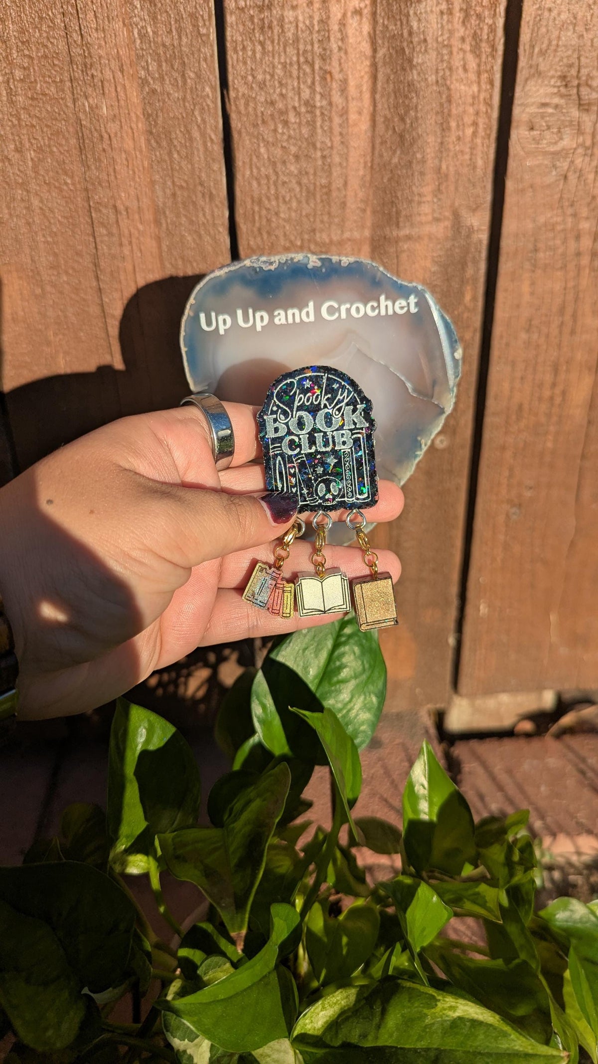 Spooky Book Club - stitch marker pin holder