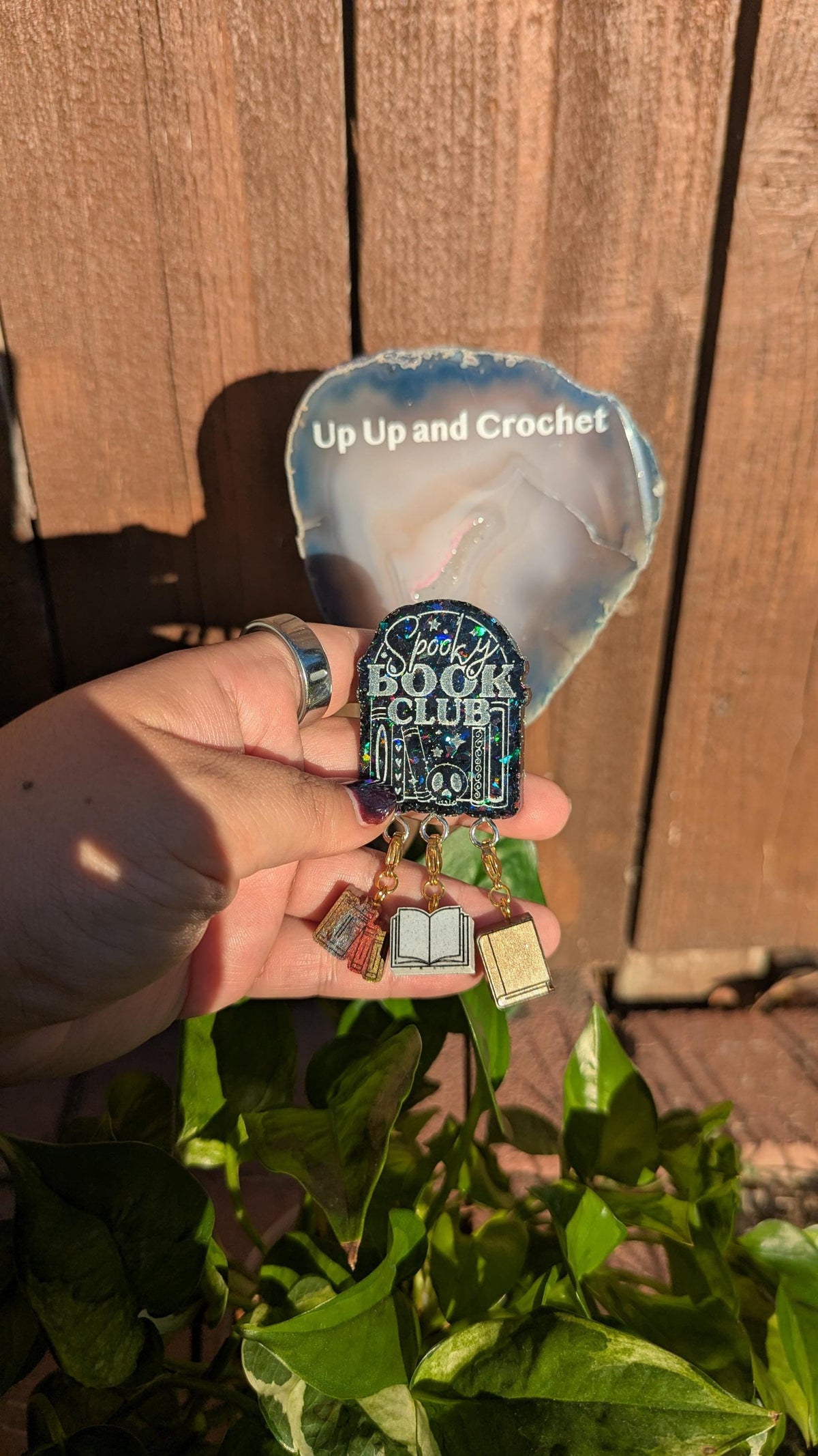 Spooky Book Club - stitch marker pin holder