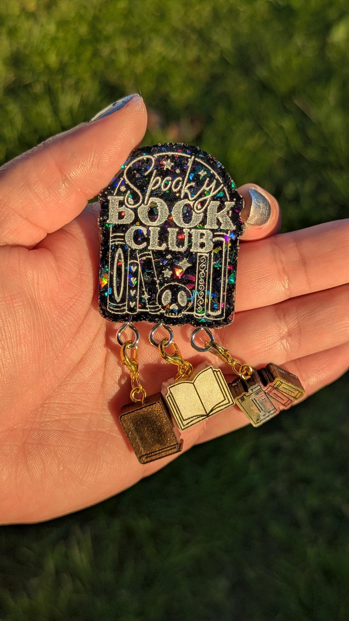 Spooky Book Club - stitch marker pin holder