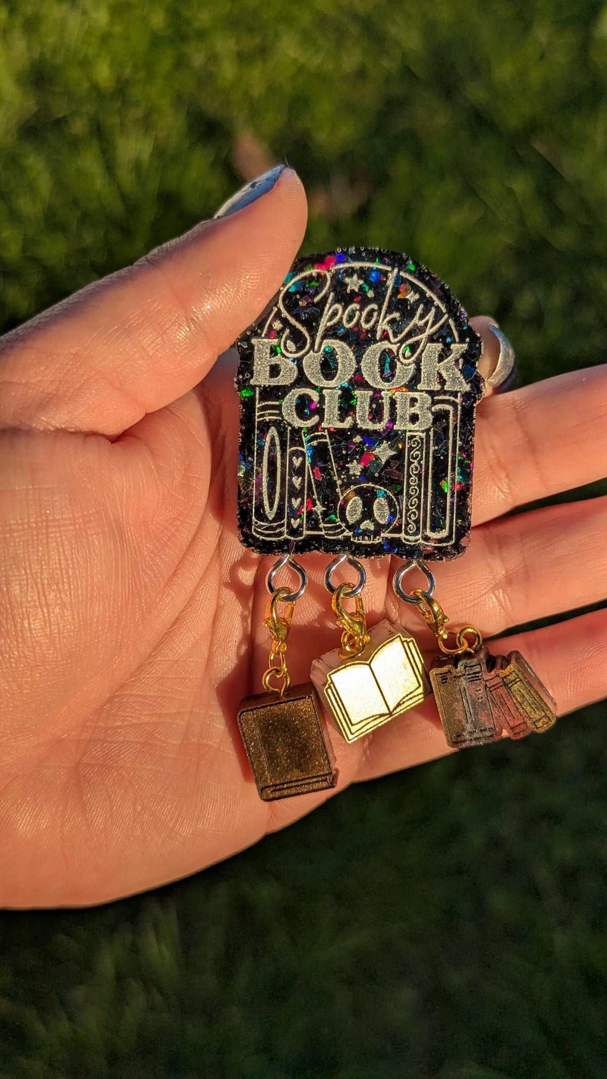 Spooky Book Club - stitch marker pin holder
