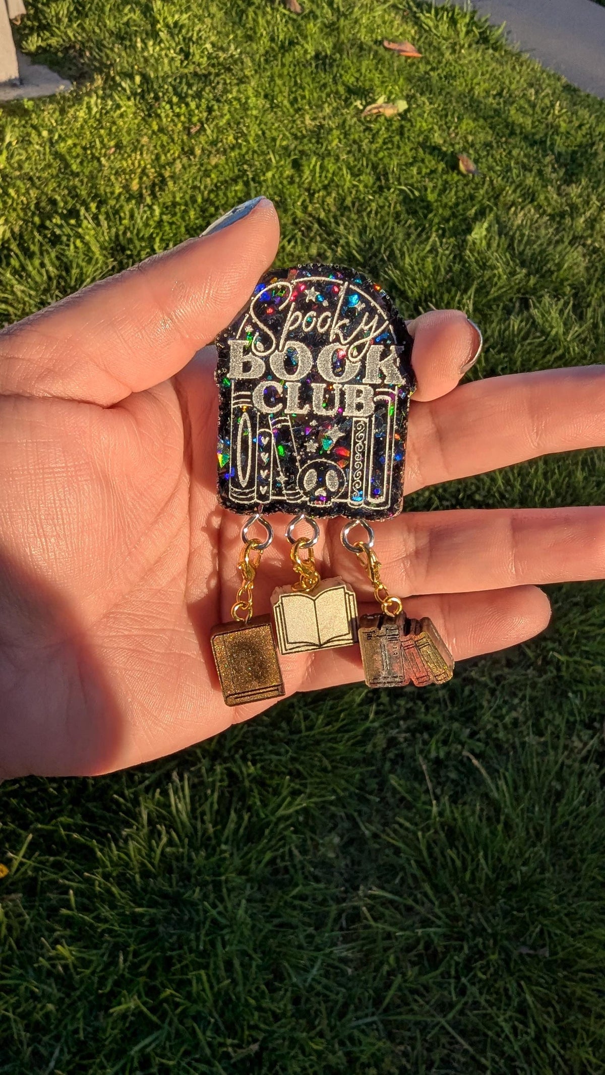 Spooky Book Club - stitch marker pin holder