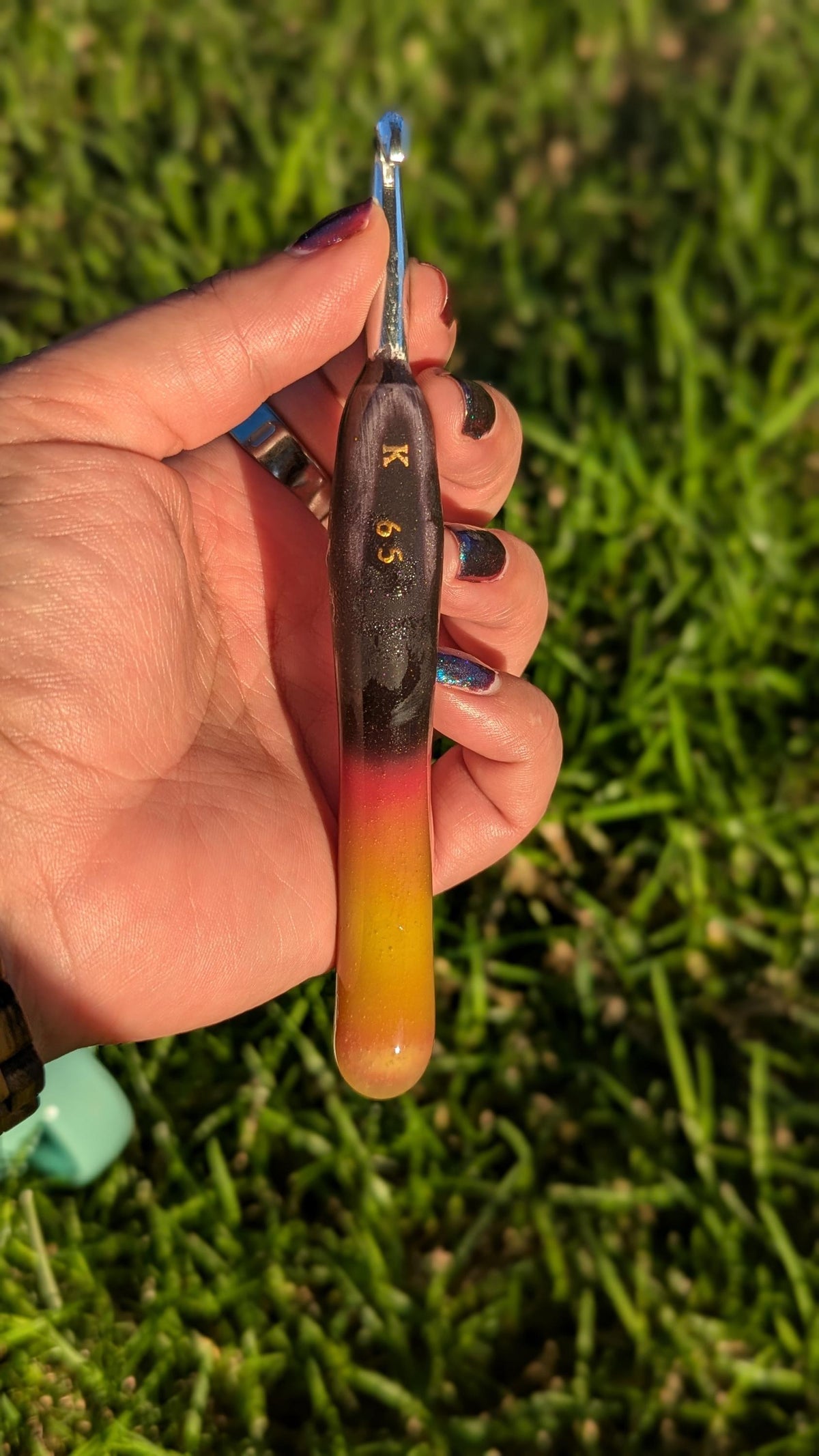 Black to Red to Yellow Color Changing Crochet Hook: Halloween Crochet Hook