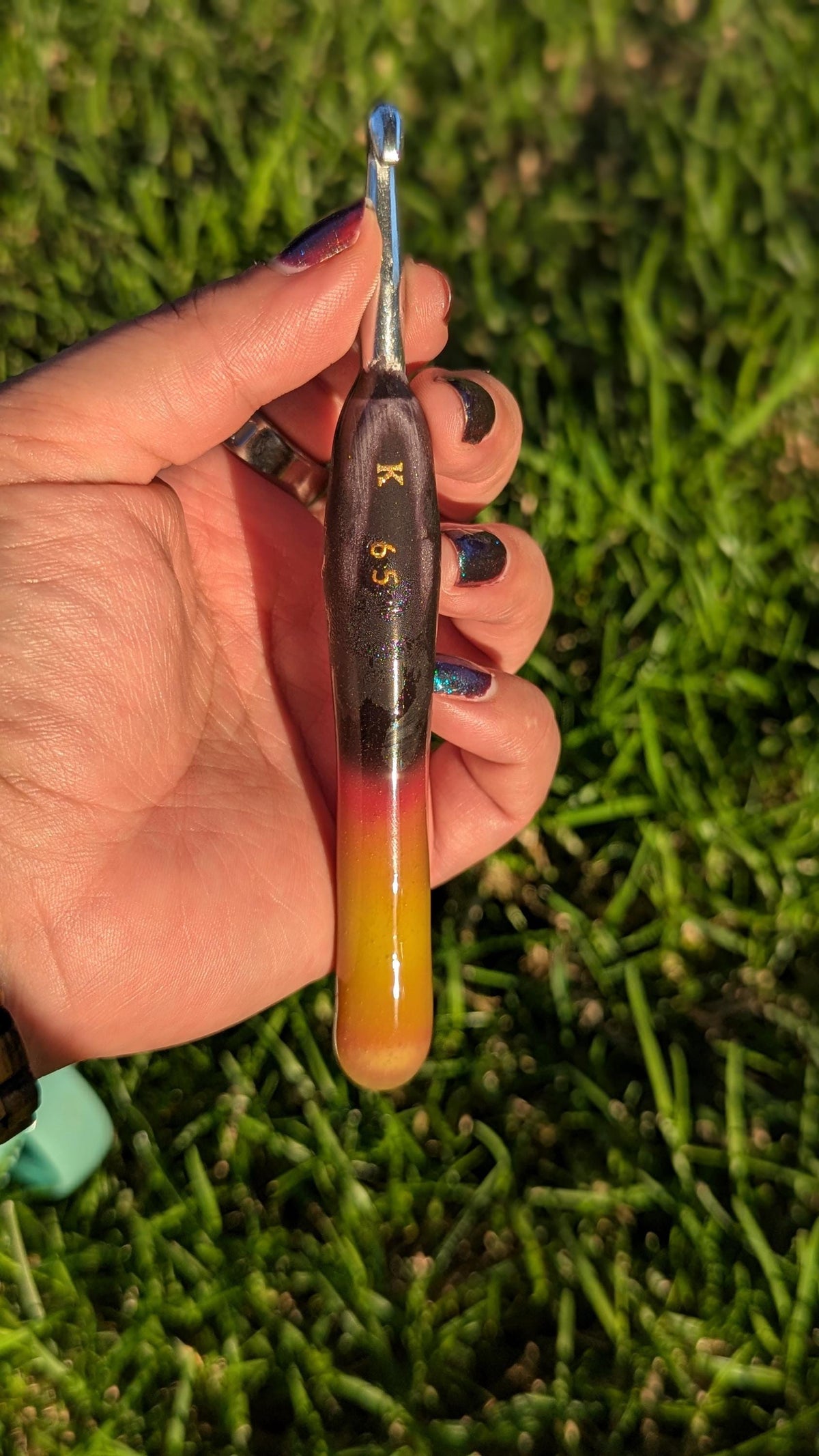 Black to Red to Yellow Color Changing Crochet Hook: Halloween Crochet Hook