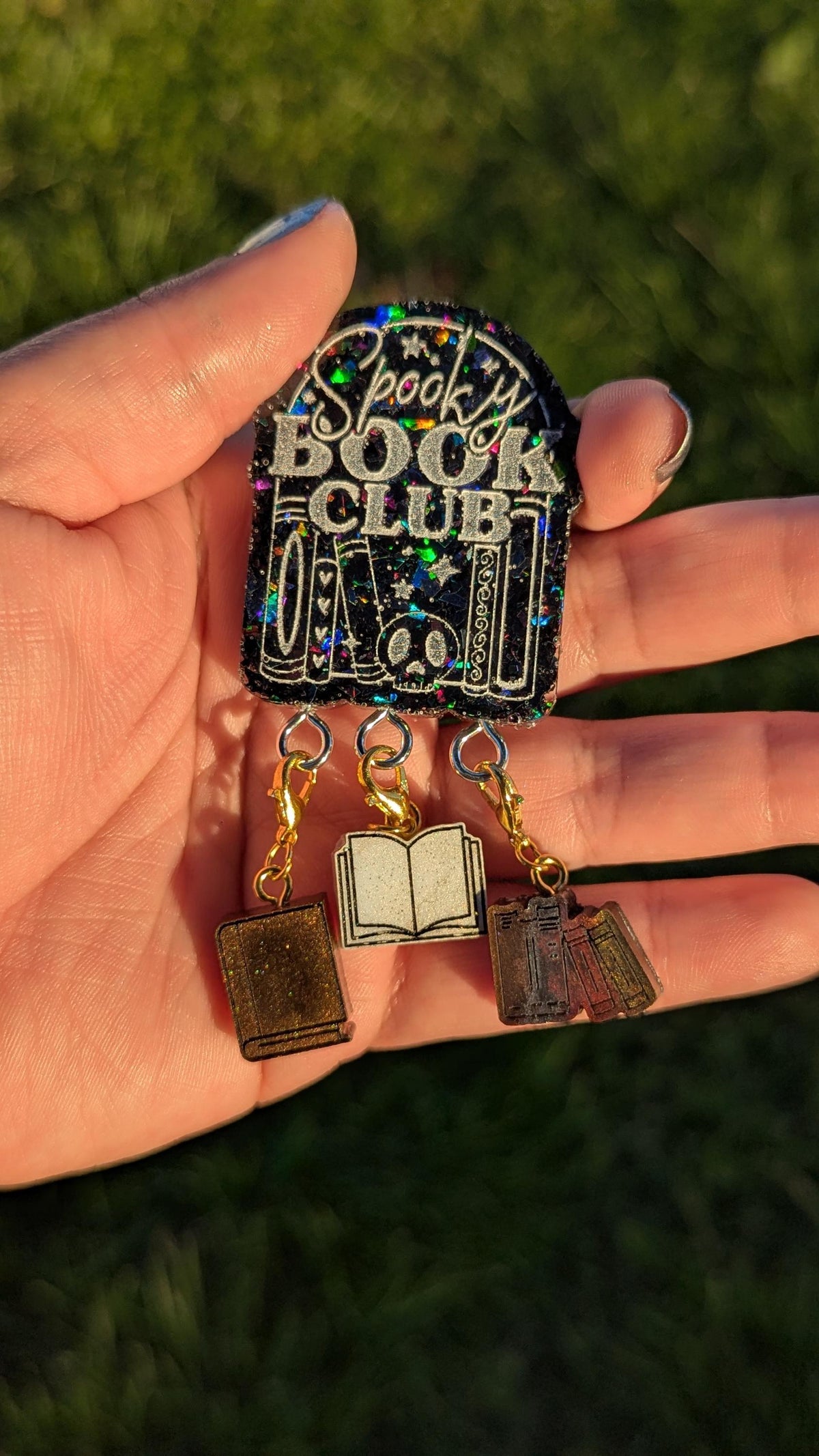 Spooky Book Club - stitch marker pin holder