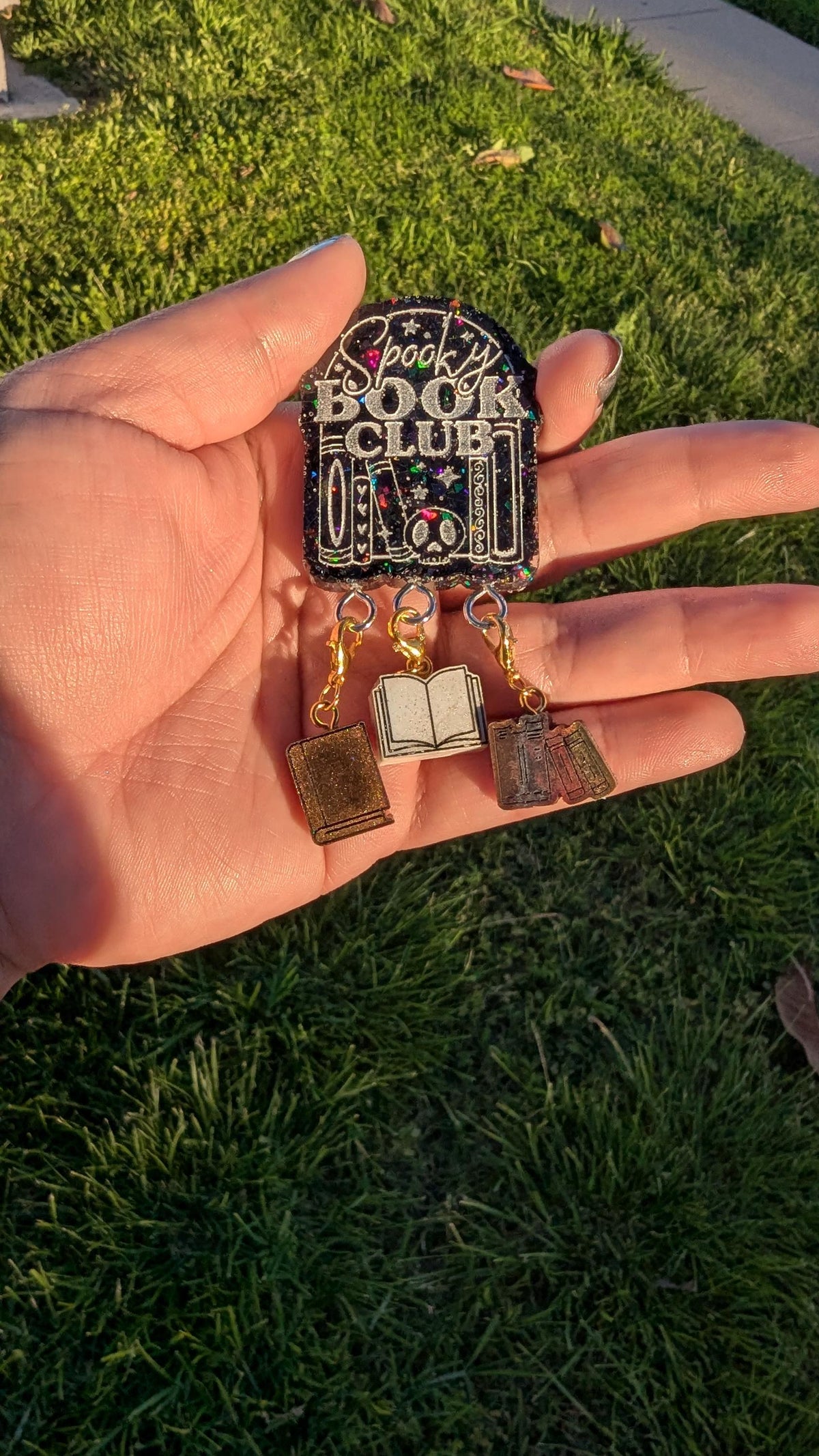 Spooky Book Club - stitch marker pin holder