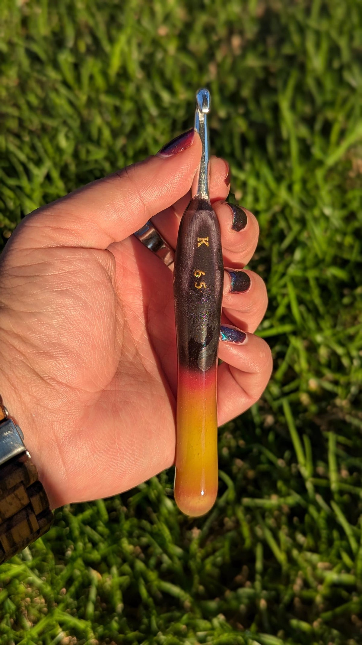 Black to Red to Yellow Color Changing Crochet Hook: Halloween Crochet Hook