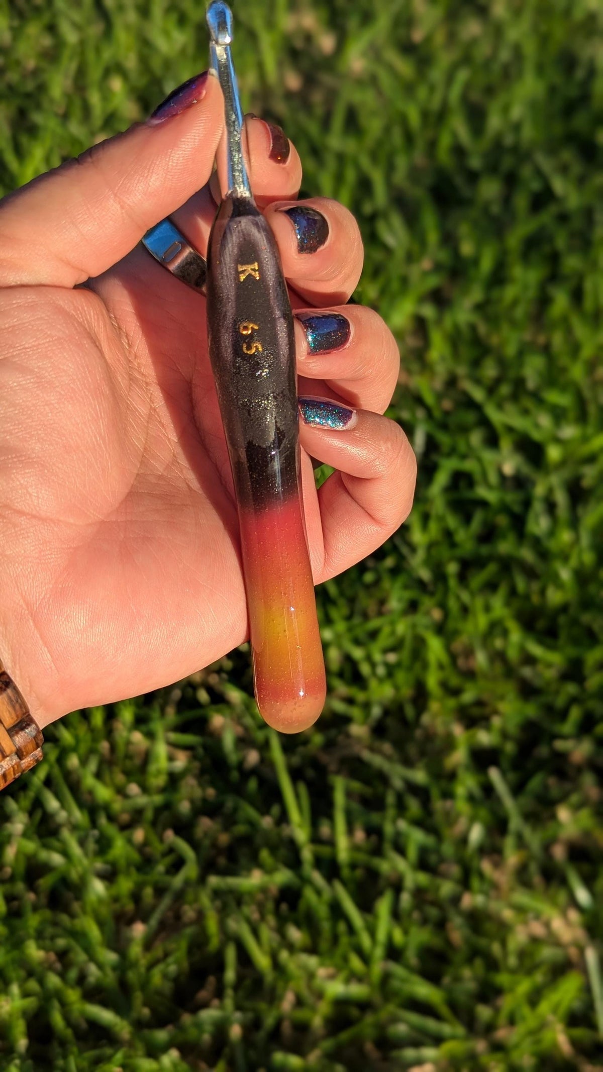 Black to Red to Yellow Color Changing Crochet Hook: Halloween Crochet Hook