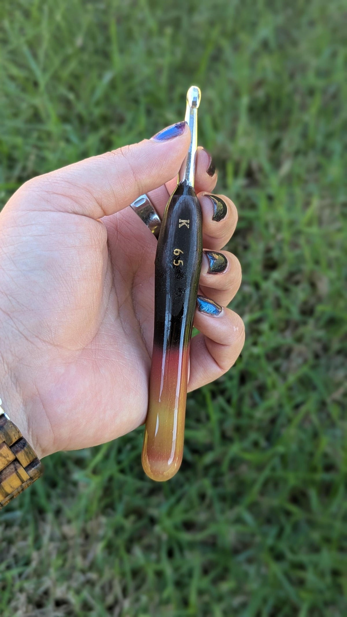 Black to Red to Yellow Color Changing Crochet Hook: Halloween Crochet Hook