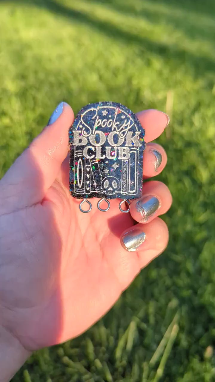 Spooky Book Club - stitch marker pin holder