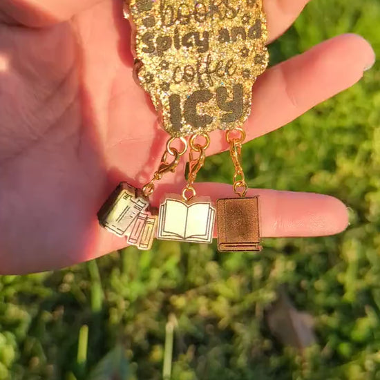 I like my books spicy and coffee icy - stitch marker pin holder