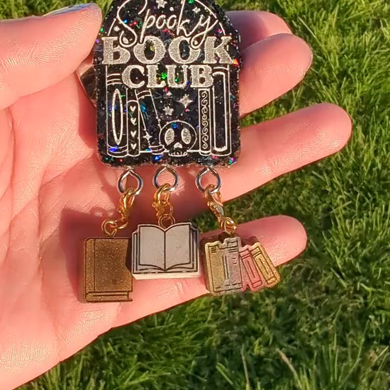 Spooky Book Club - stitch marker pin holder