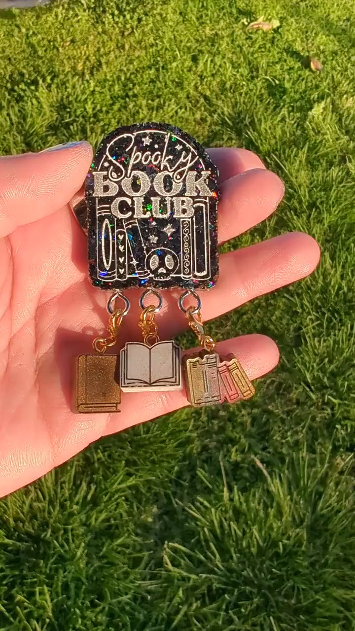Spooky Book Club - stitch marker pin holder